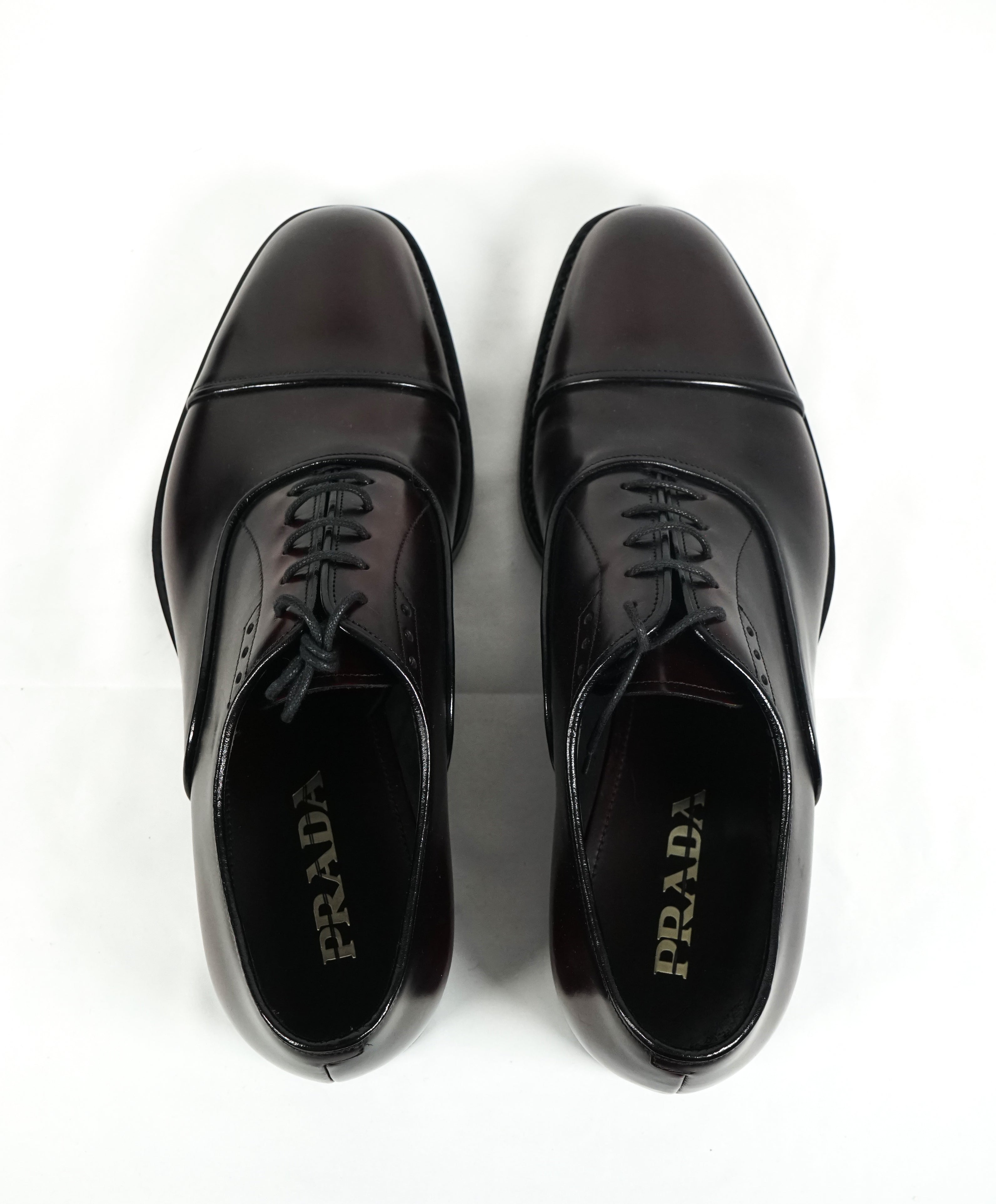 PRADA - Cordovan Cap Toe Dress Shoe Oxfords - 9