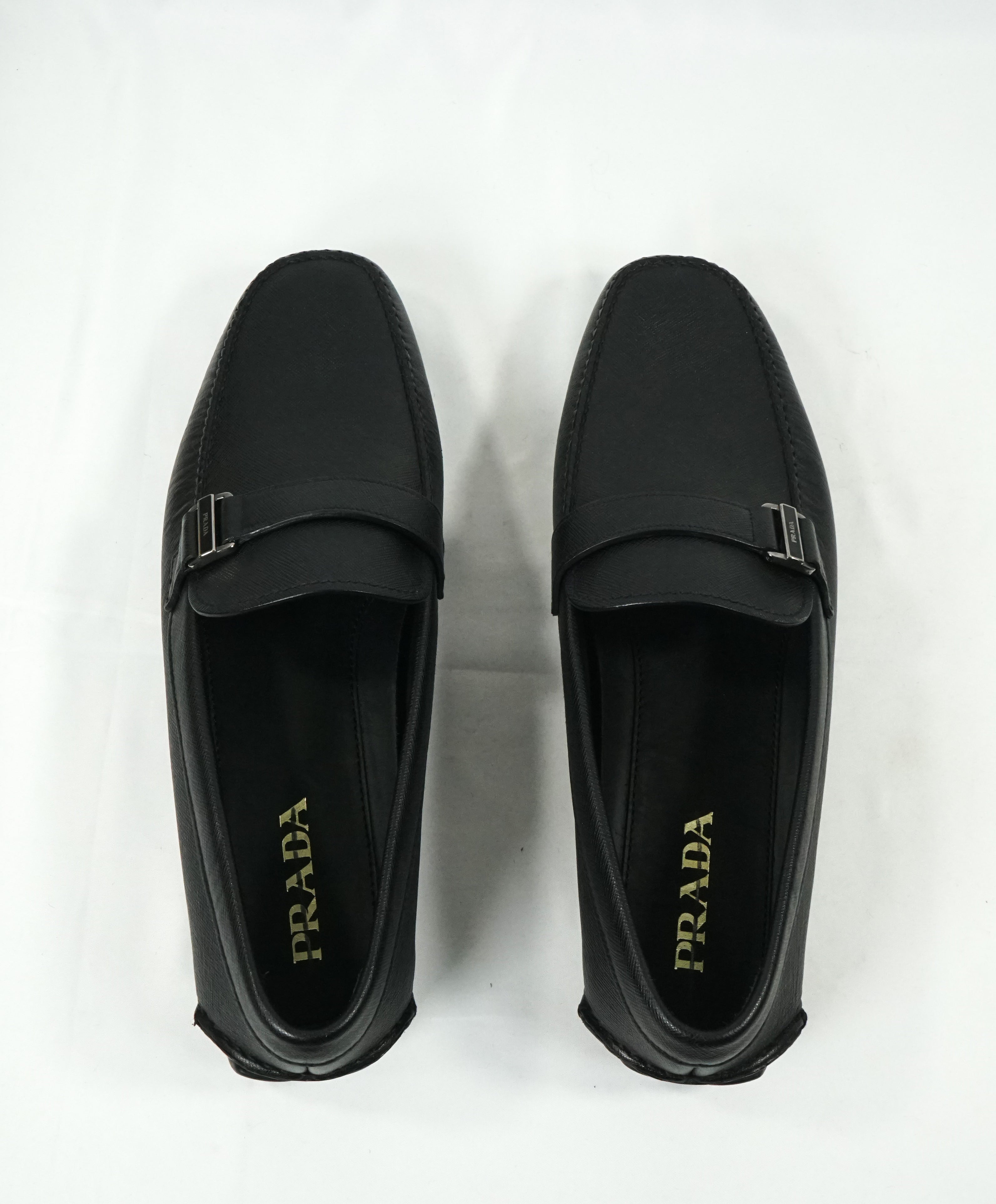 PRADA - Black Side Logo Bit Driving Loafers - 12