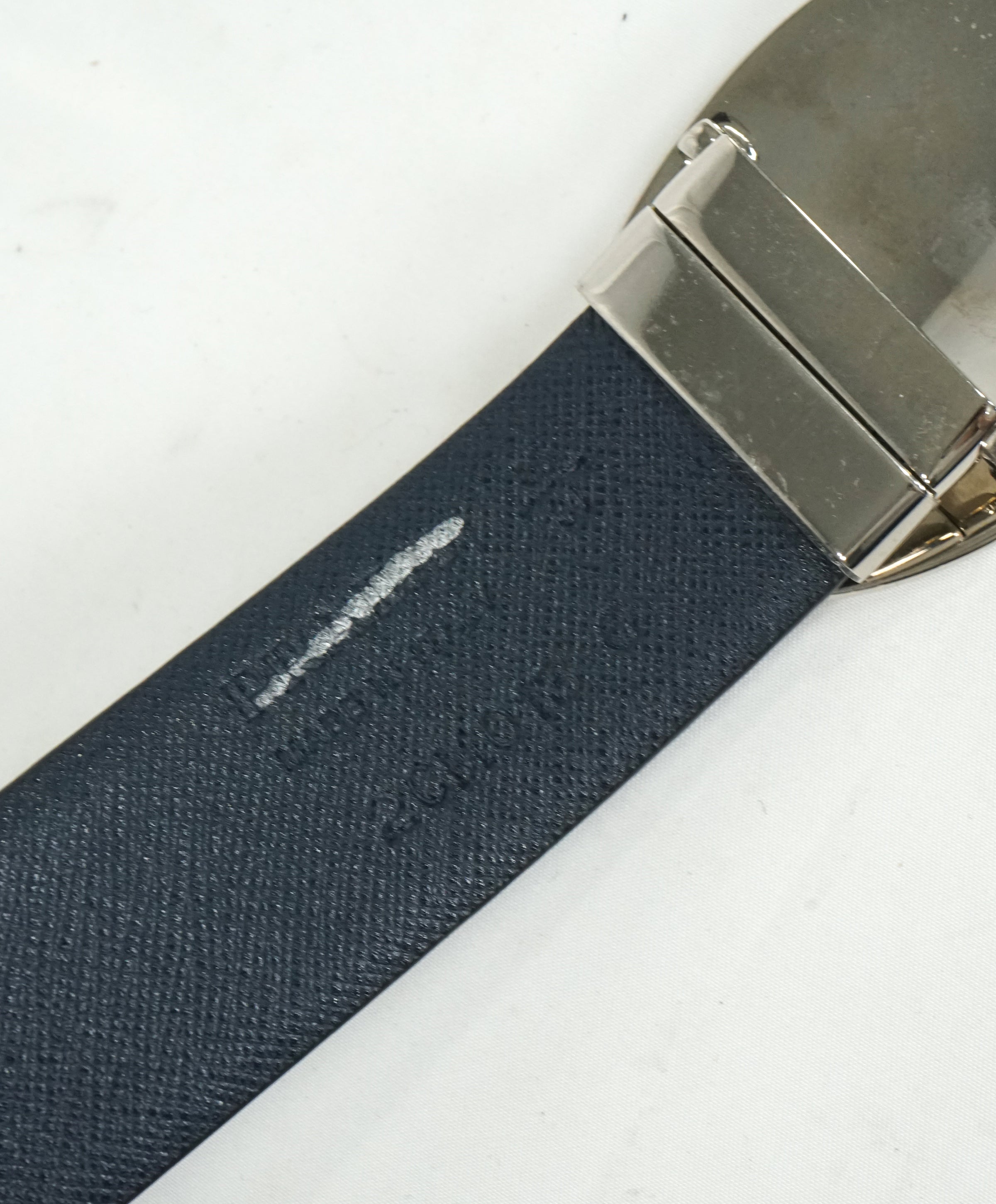 Prada Reversible Saffiano Leather Belt Strap in Blue for Men