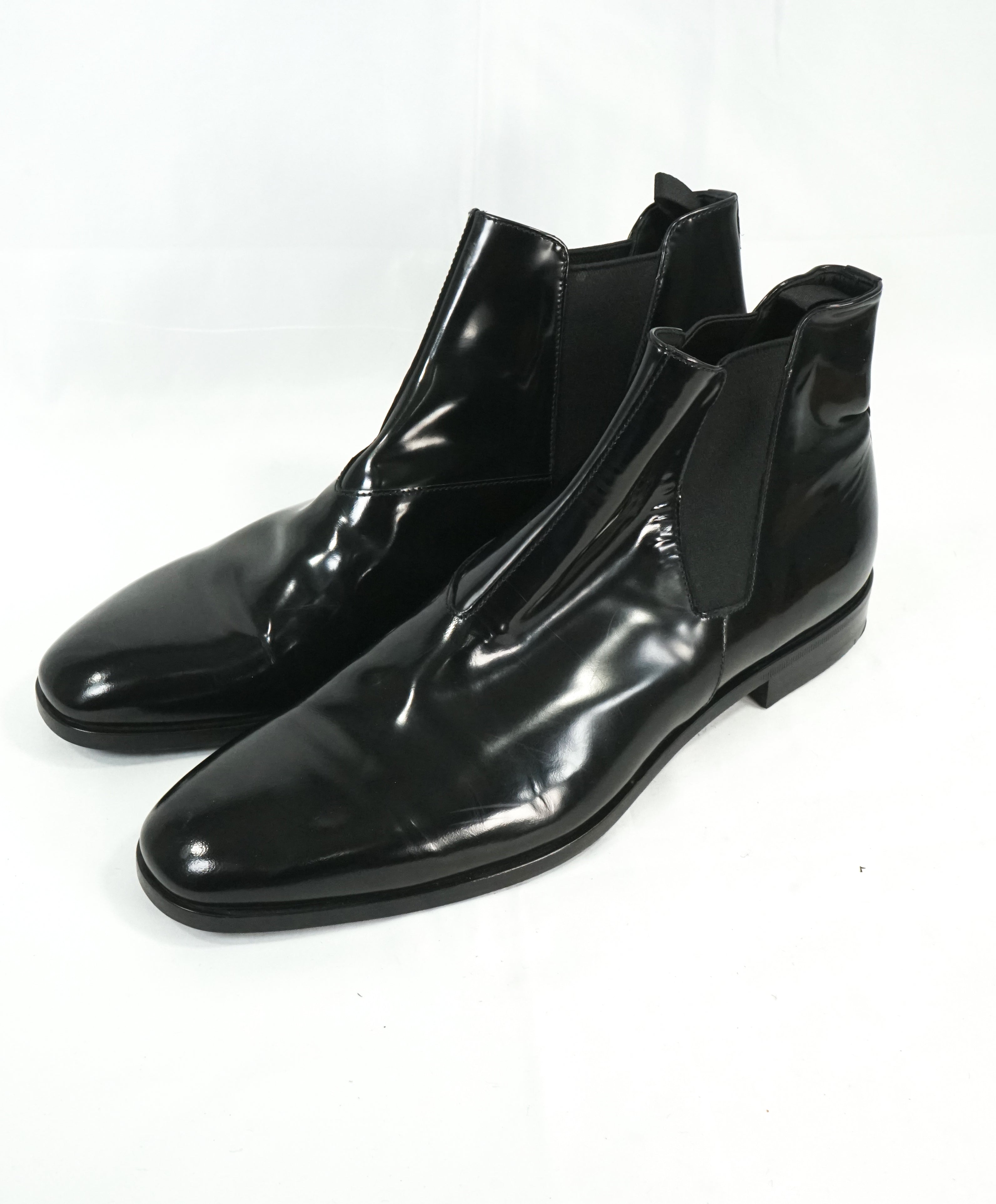 PRADA - Spazzolato Black Ankle High Boots W Sleek Vamp - 10.5