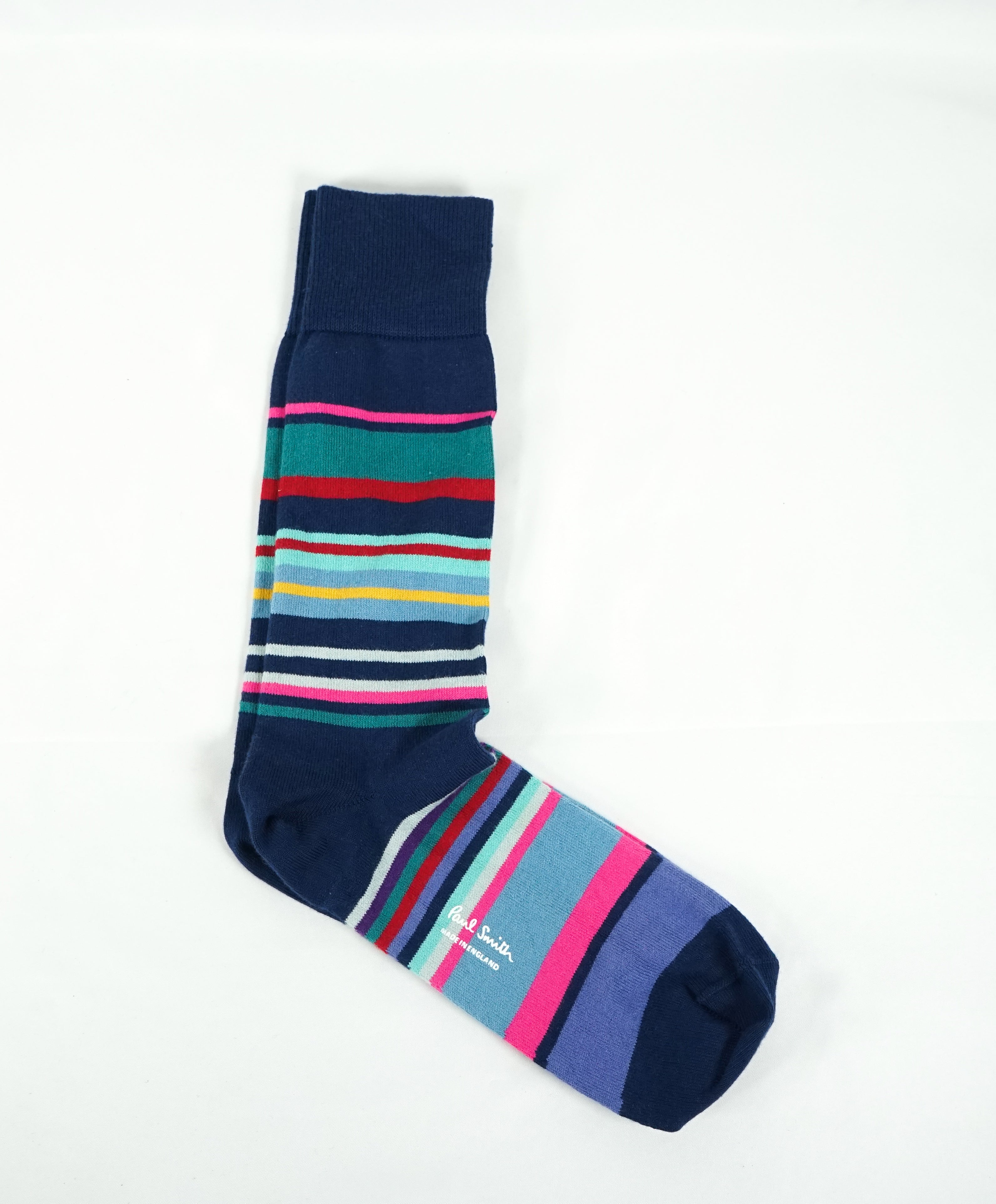 PAUL SMITH - Multi-Colored Navy & Pink Cotton Socks - N/A