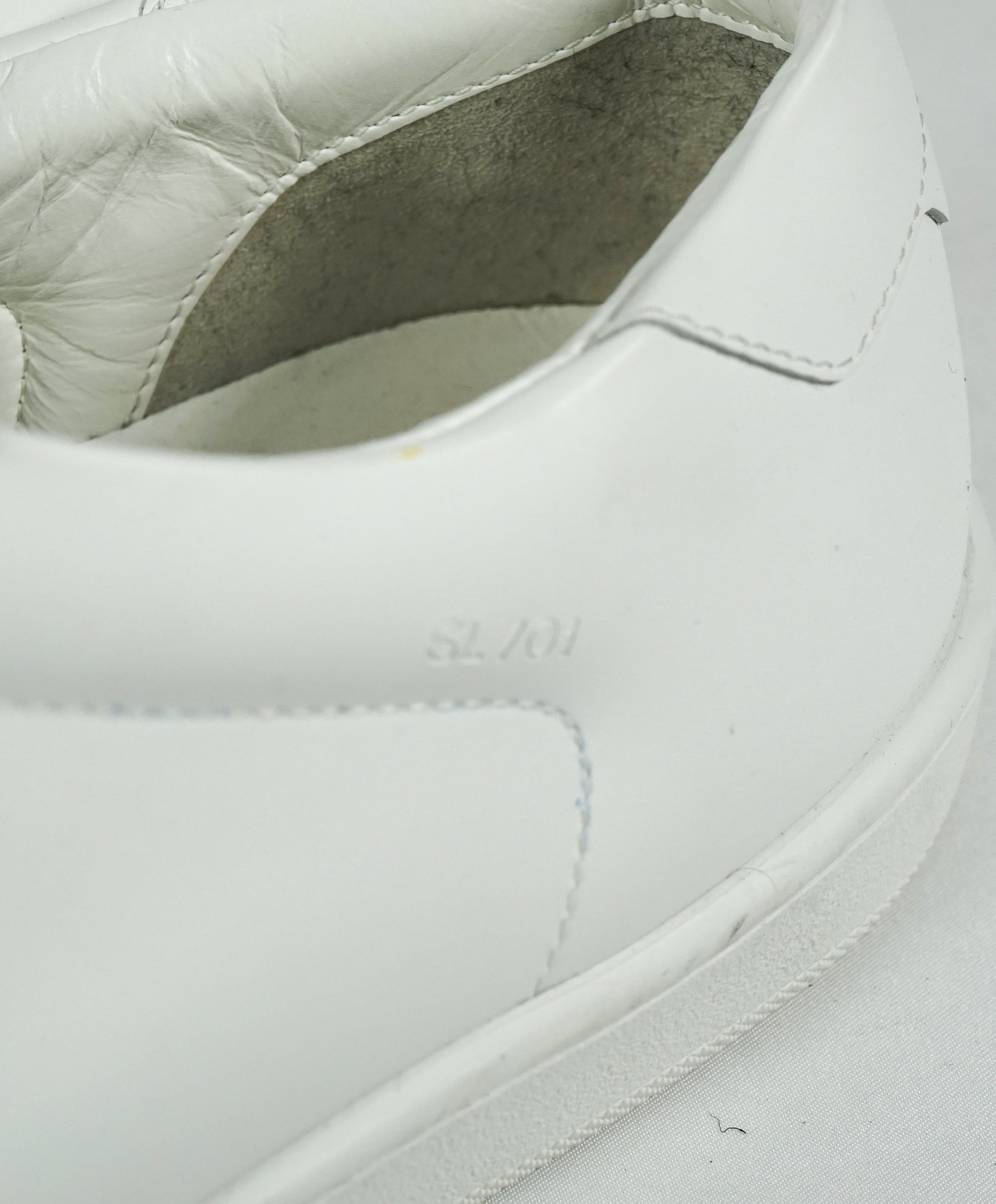 SAINT LAURENT - SL/01 Court Sneakers In Off White Leather Gold Logo - 10