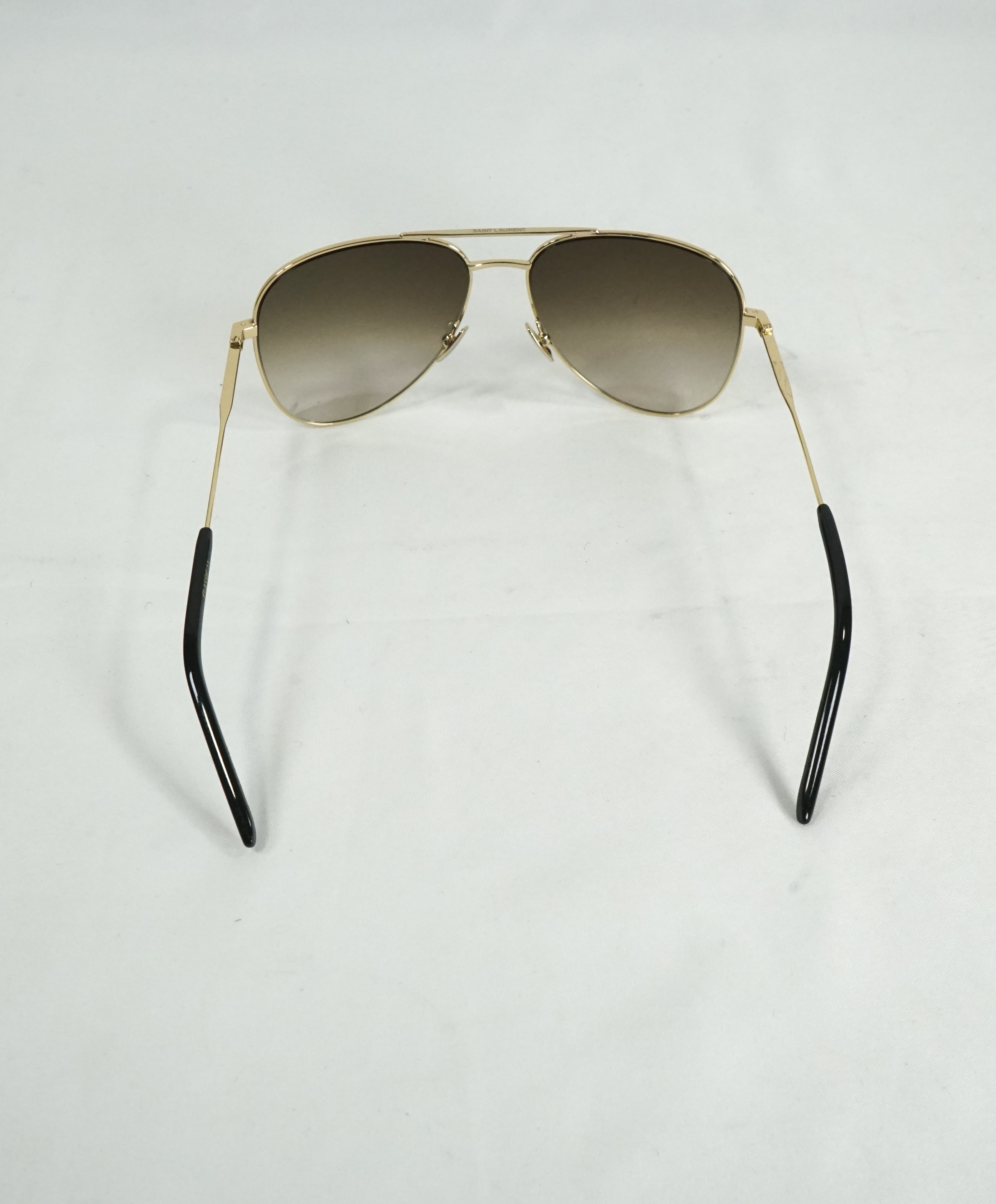 YVES SAINT LAURENT -YSL "Classic 11"Gold Logo Engraved Aviators Sunglasses -55-14 140