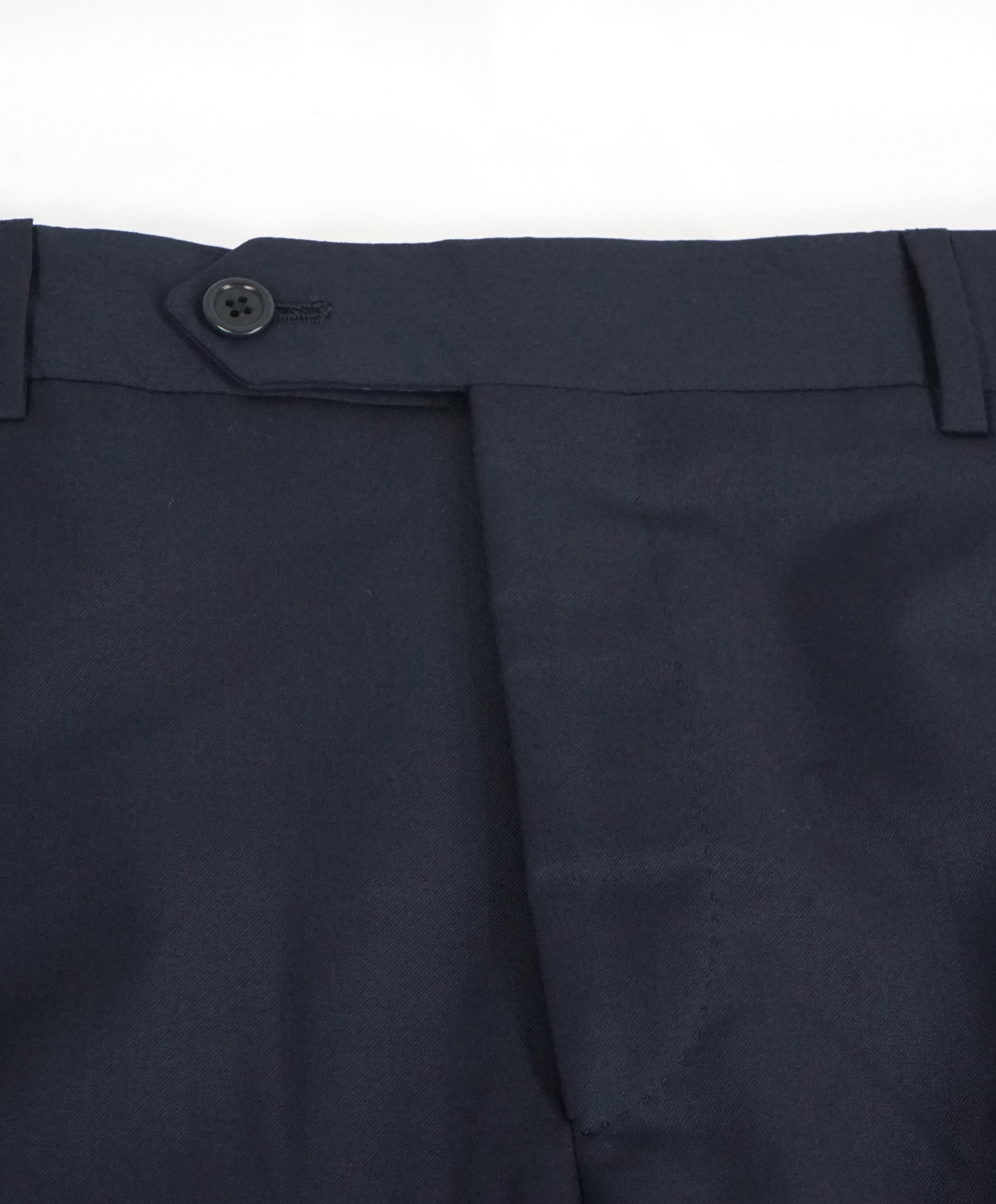 SAKS FIFTH AVE -Navy Wool & Silk MADE IN ITALY Flat Front Dress Pants -  34W