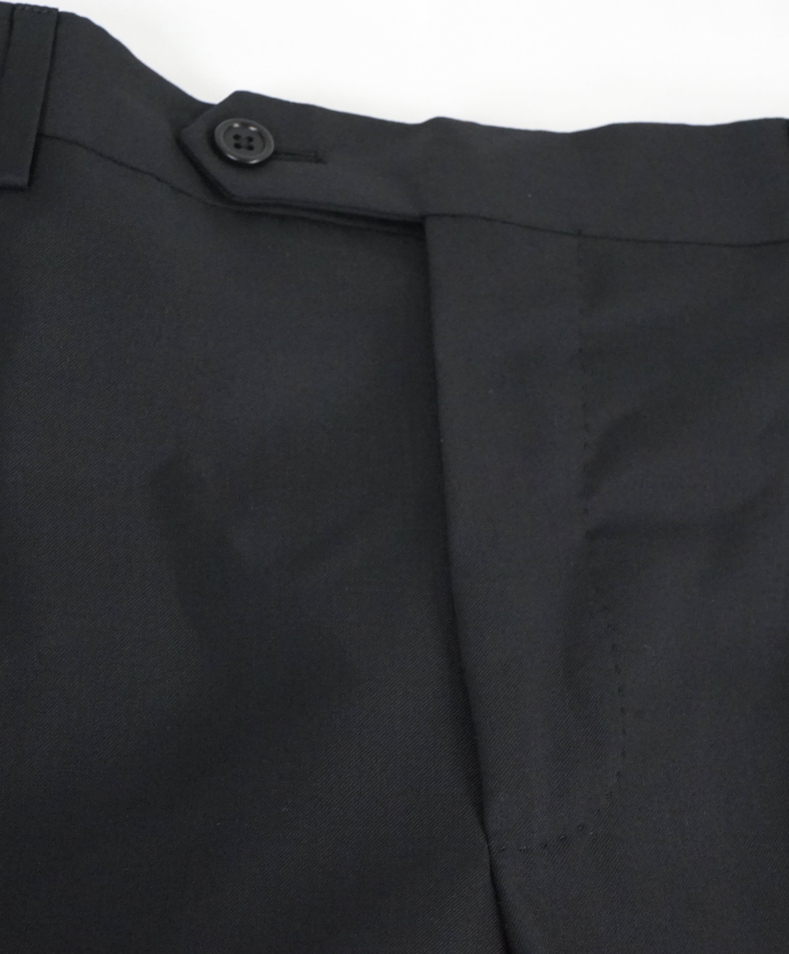 SAKS FIFTH AVE -Black Wool & Silk MADE IN ITALY Flat Front Dress Pants-  34W