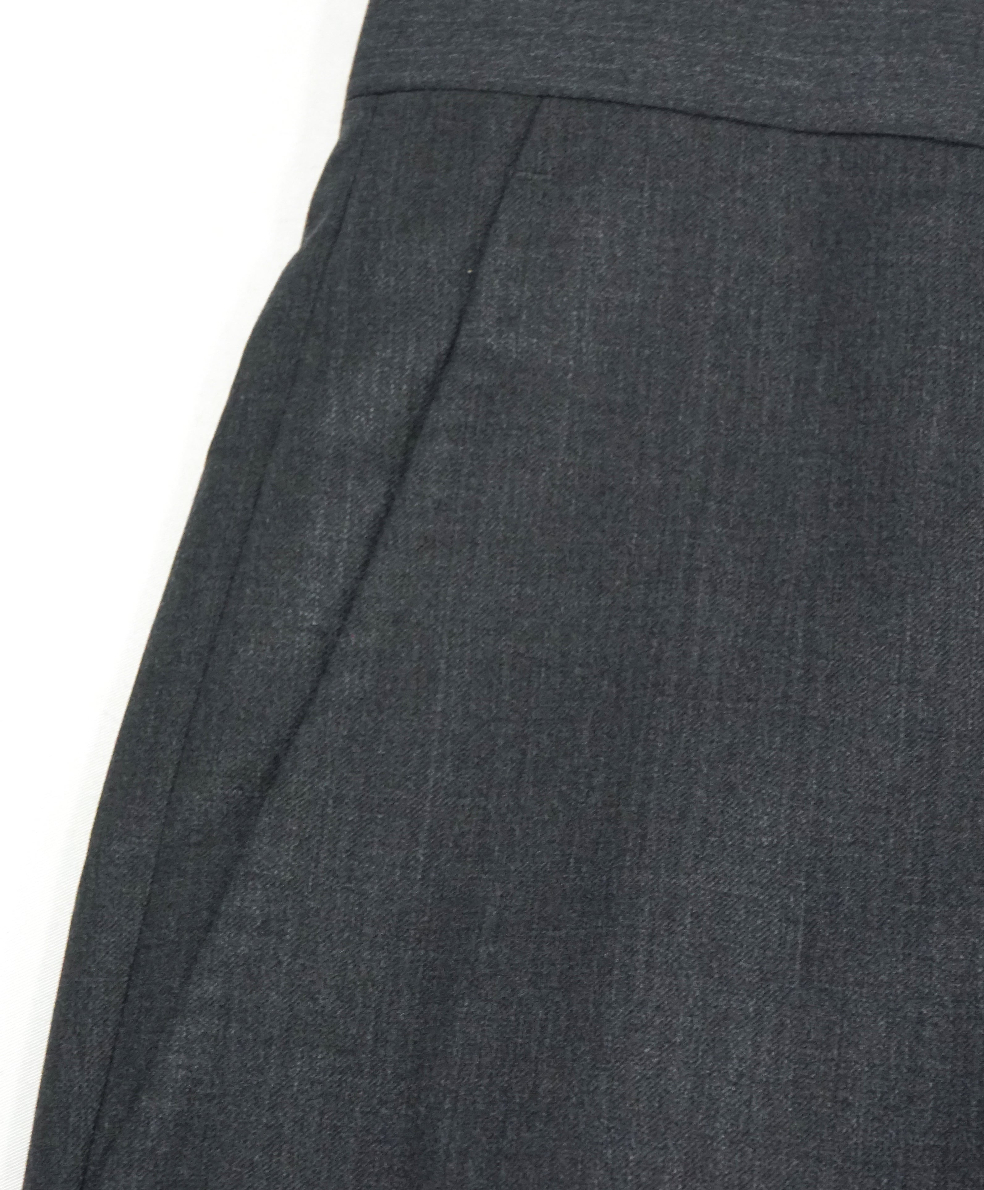 SAKS FIFTH AVE - Charcoal Wool & Silk MADE IN ITALY Flat Front Dress Pants - 30W