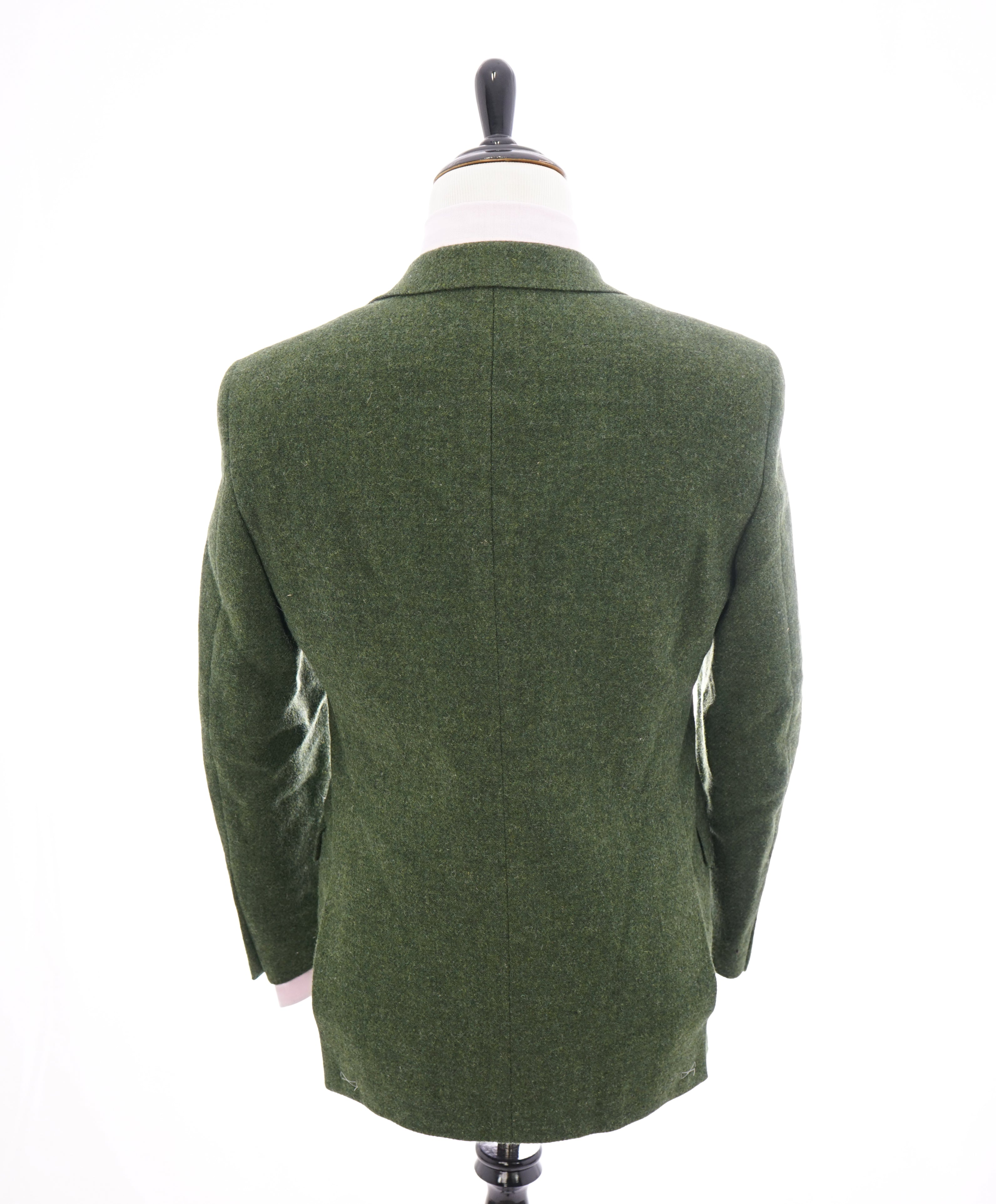 SAKS 5TH AVE BY HICKEY FREEMAN - Green Flannel Wool Blazer -  38R