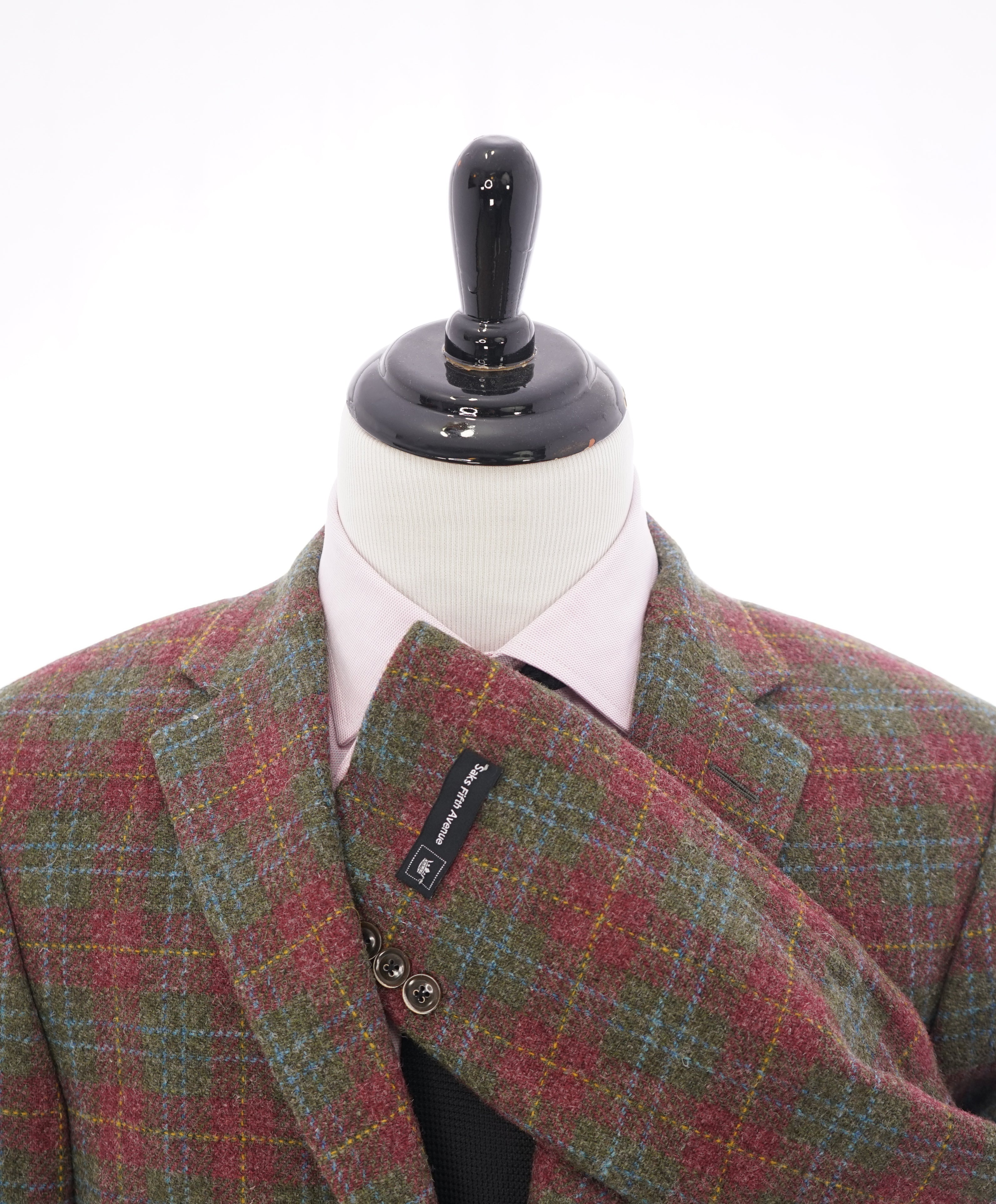 SAKS 5TH AVE BY HICKEY FREEMAN - Madras Multi-Color Plaid Flannel Blazer - 42R