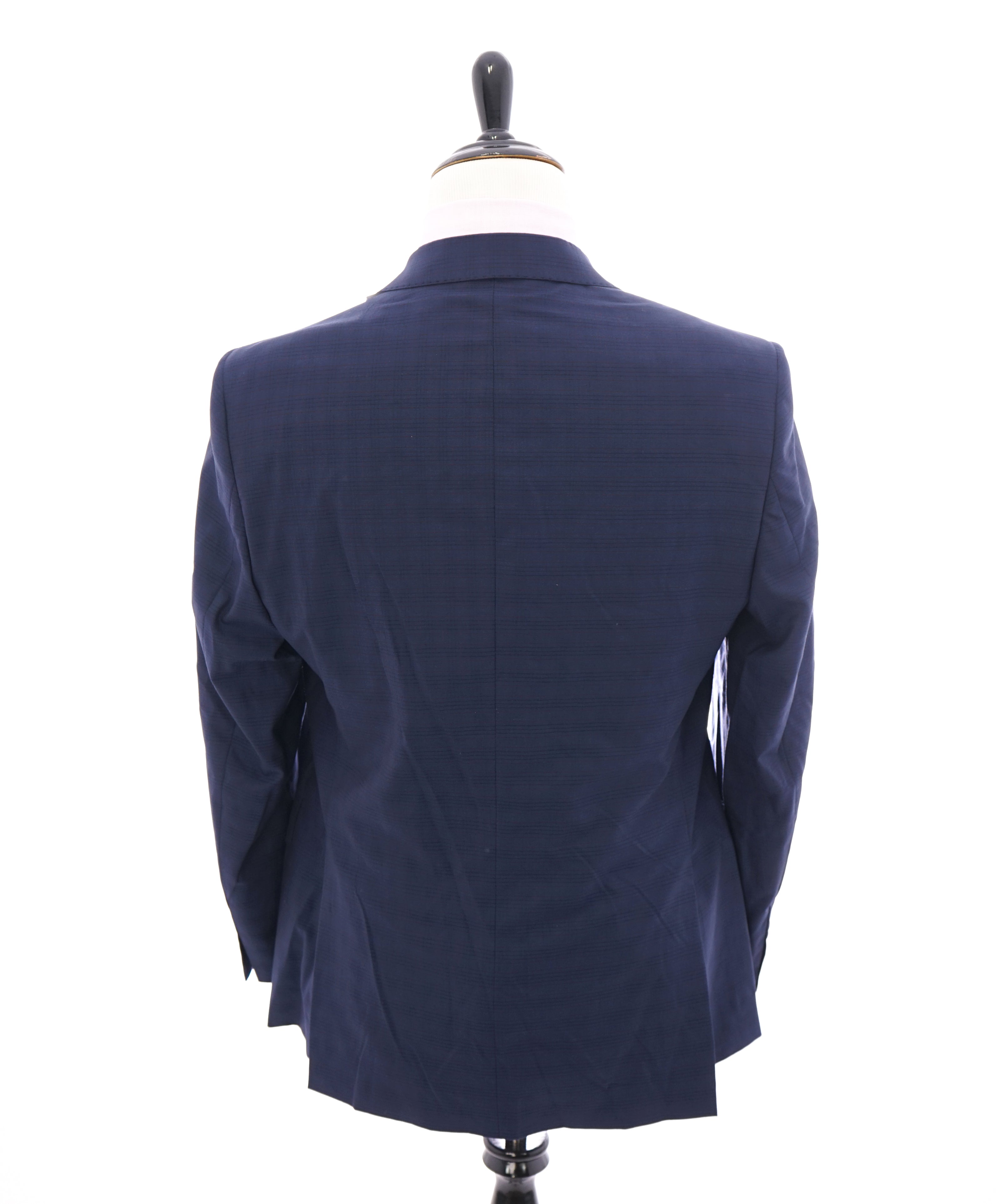 SAKS FIFTH AVENUE / ERMENEGILDO ZEGNA- Slim Medium Blue/Red Check Wool Blazer- 42R