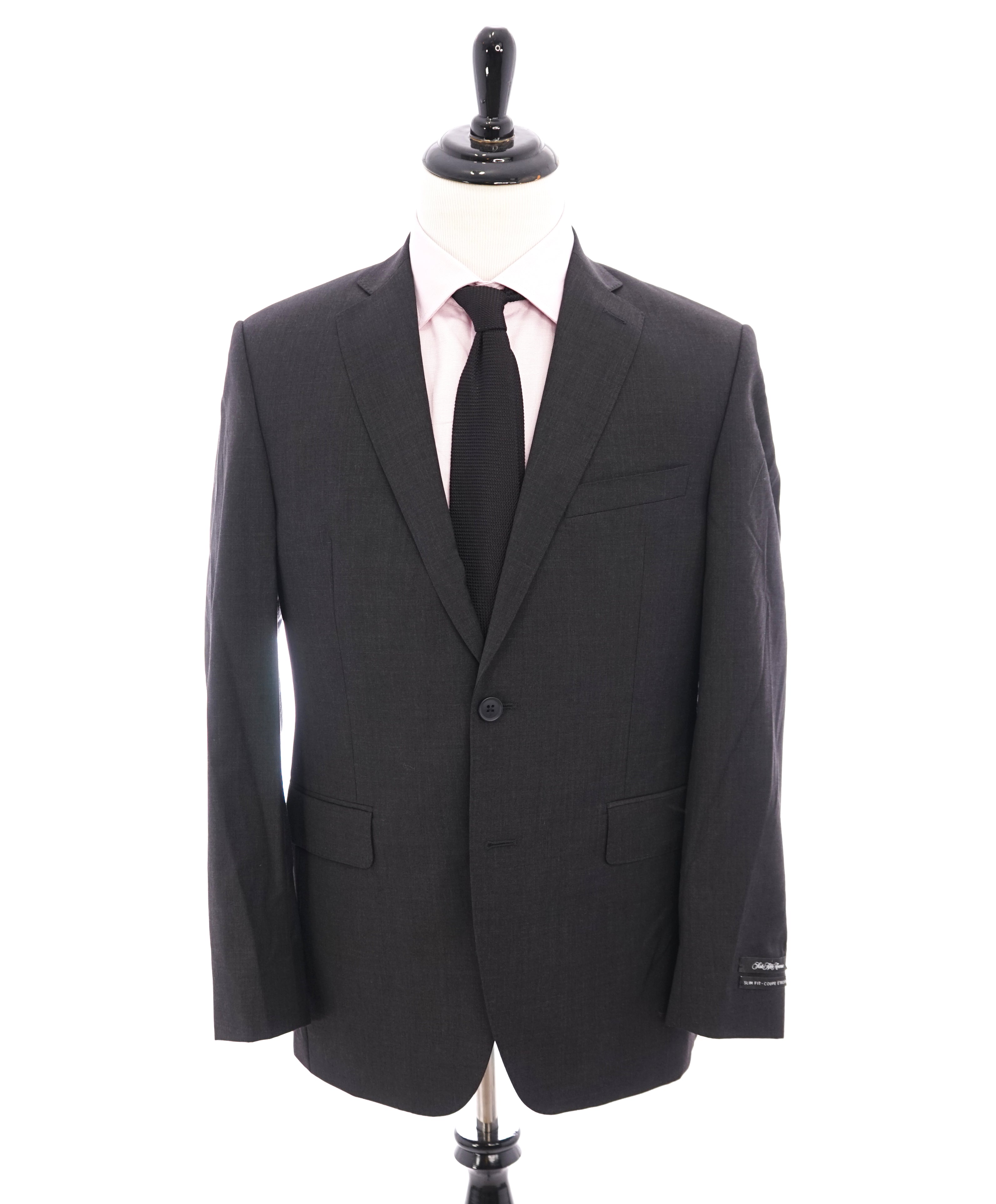 SAKS FIFTH AVENUE - 100% Wool Slim Fit Charcoal Gray Blazer - 40R