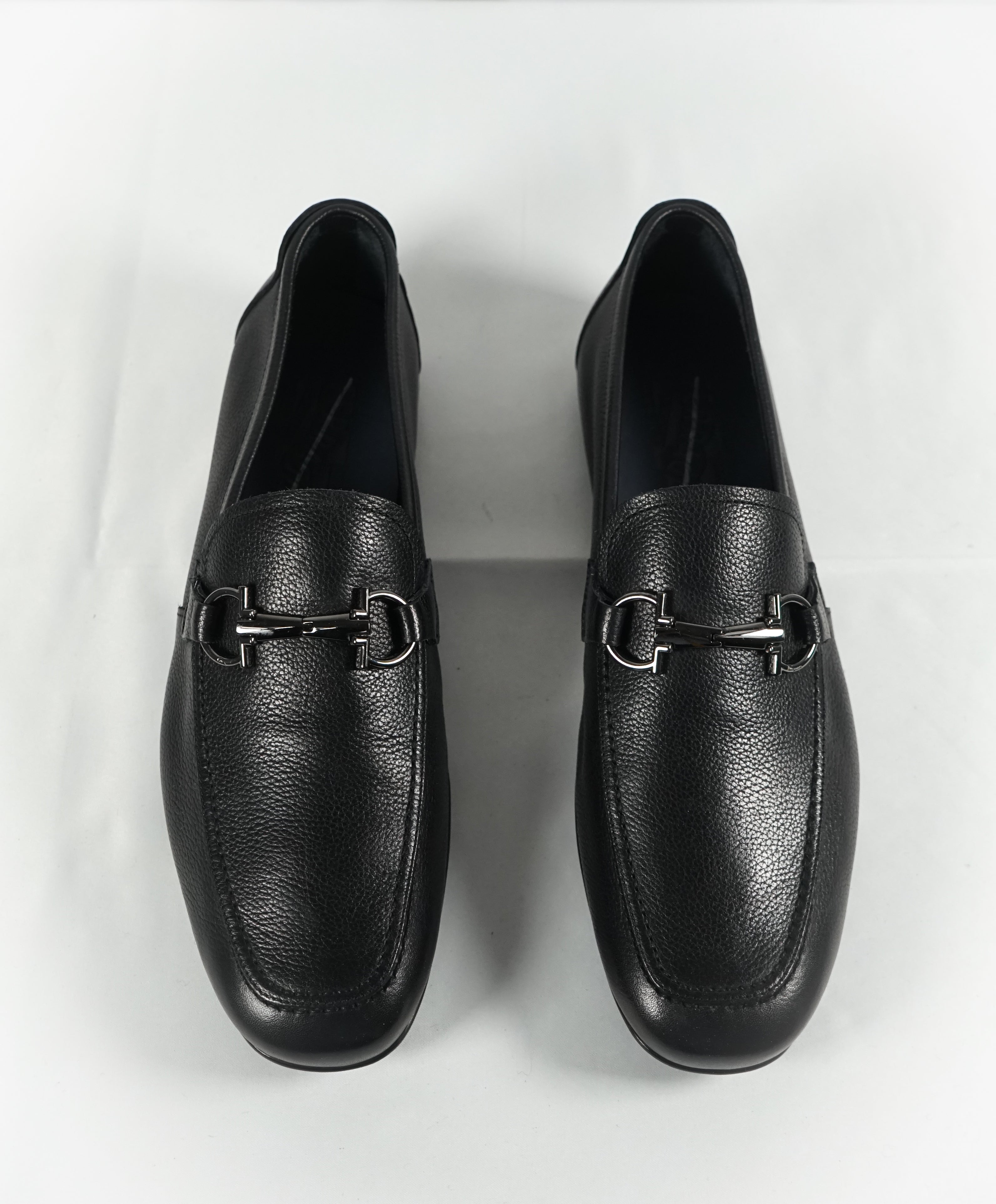 SALVATORE FERRAGAMO - “Nowell” Black Slip-On Gancini Venetian Loafers -7.5 EE