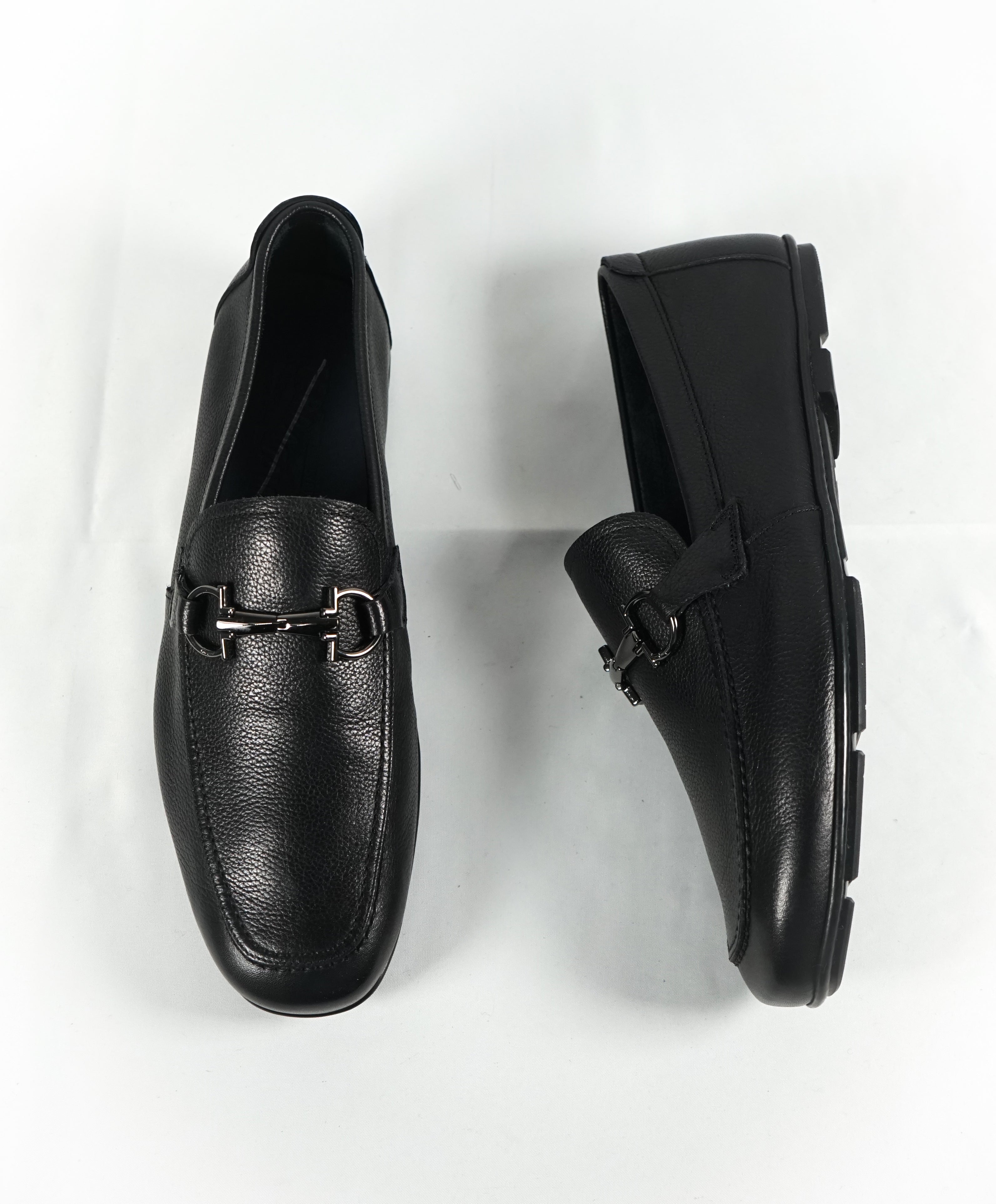 SALVATORE FERRAGAMO - “Nowell” Black Slip-On Ganccini Venetian Loafers - 7.5 EE