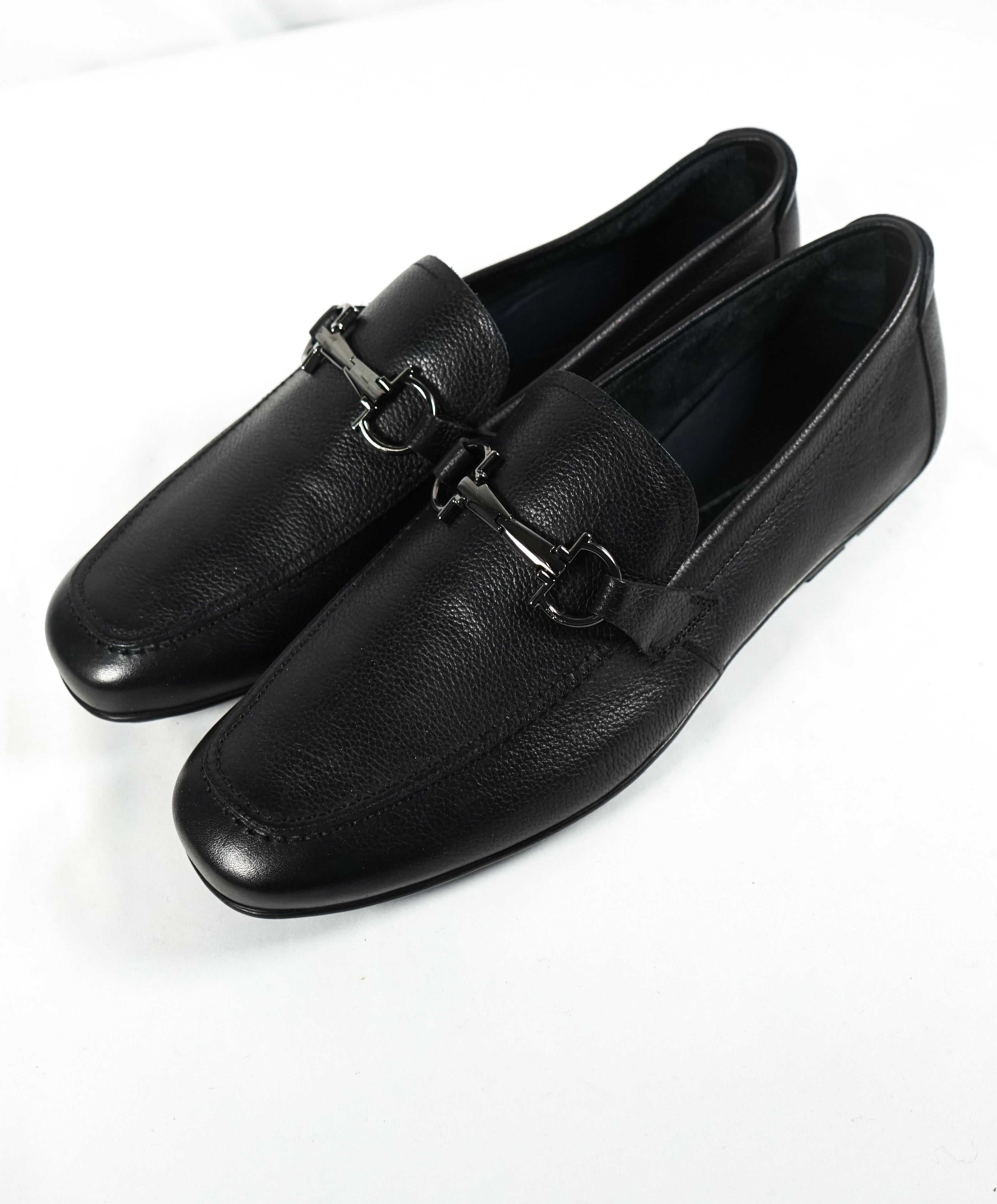 SALVATORE FERRAGAMO - “Nowell” Black Slip-On Ganccini Venetian Loafers - 7.5 EE