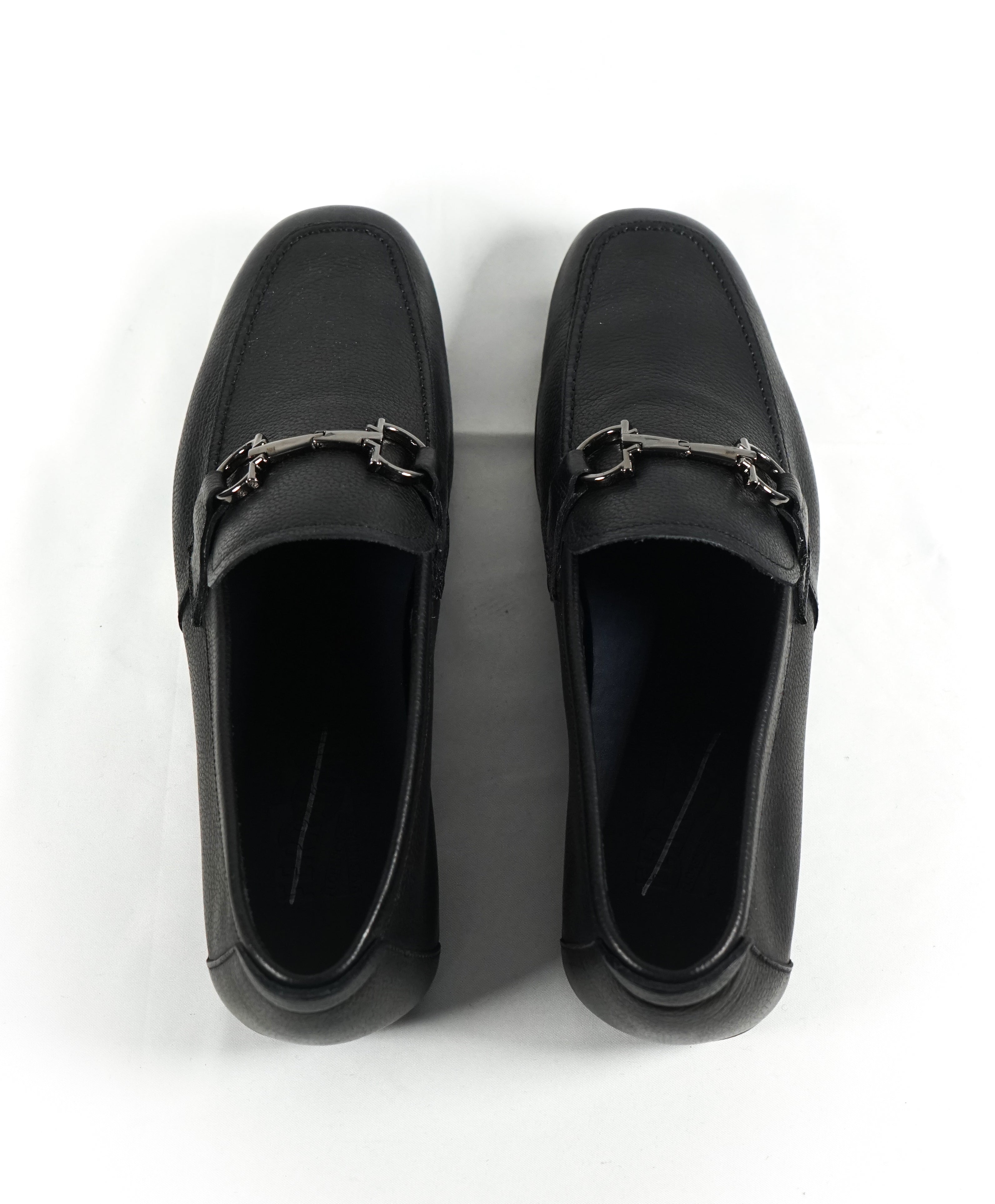 SALVATORE FERRAGAMO - “Nowell” Black Slip-On Gancini Venetian Loafers -7.5 EE