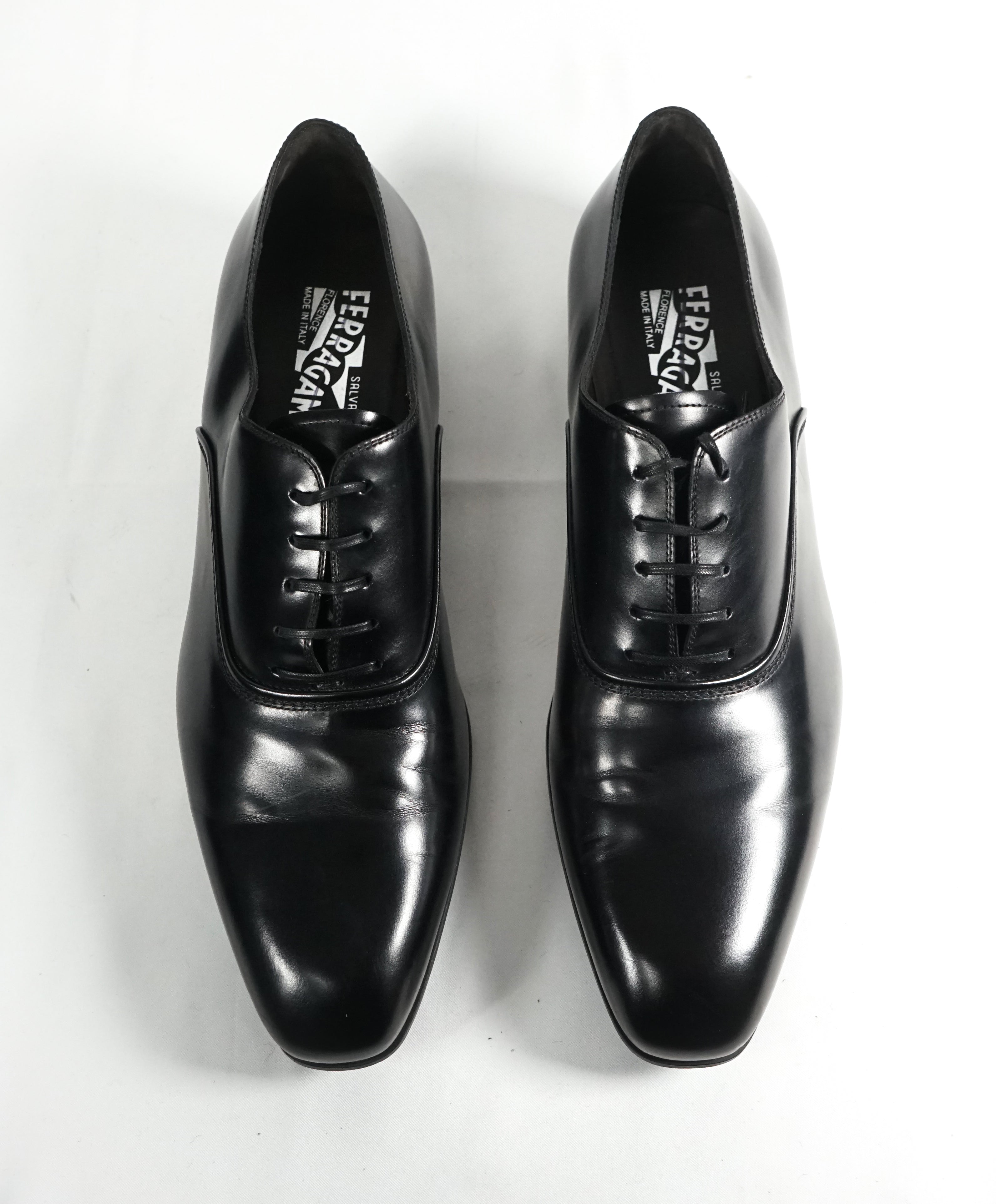 SALVATORE FERRAGAMO - “Dunn” Fedele style Black Oxford W Rubber Sole - 10 EE