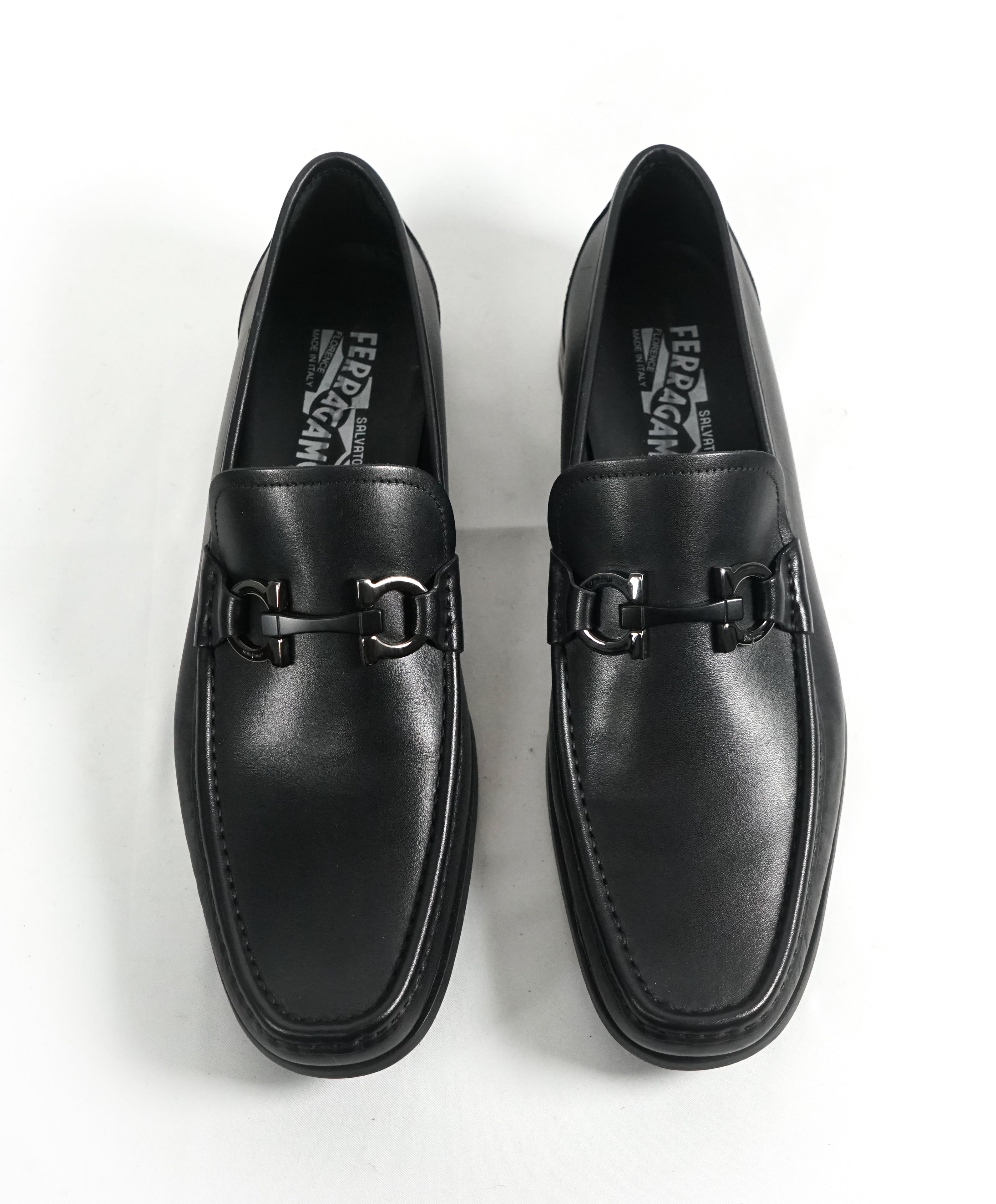 SALVATORE FERRAGAMO - “GRANDIOSO Gancini Bit Loafer Black Leather - 9.5 D