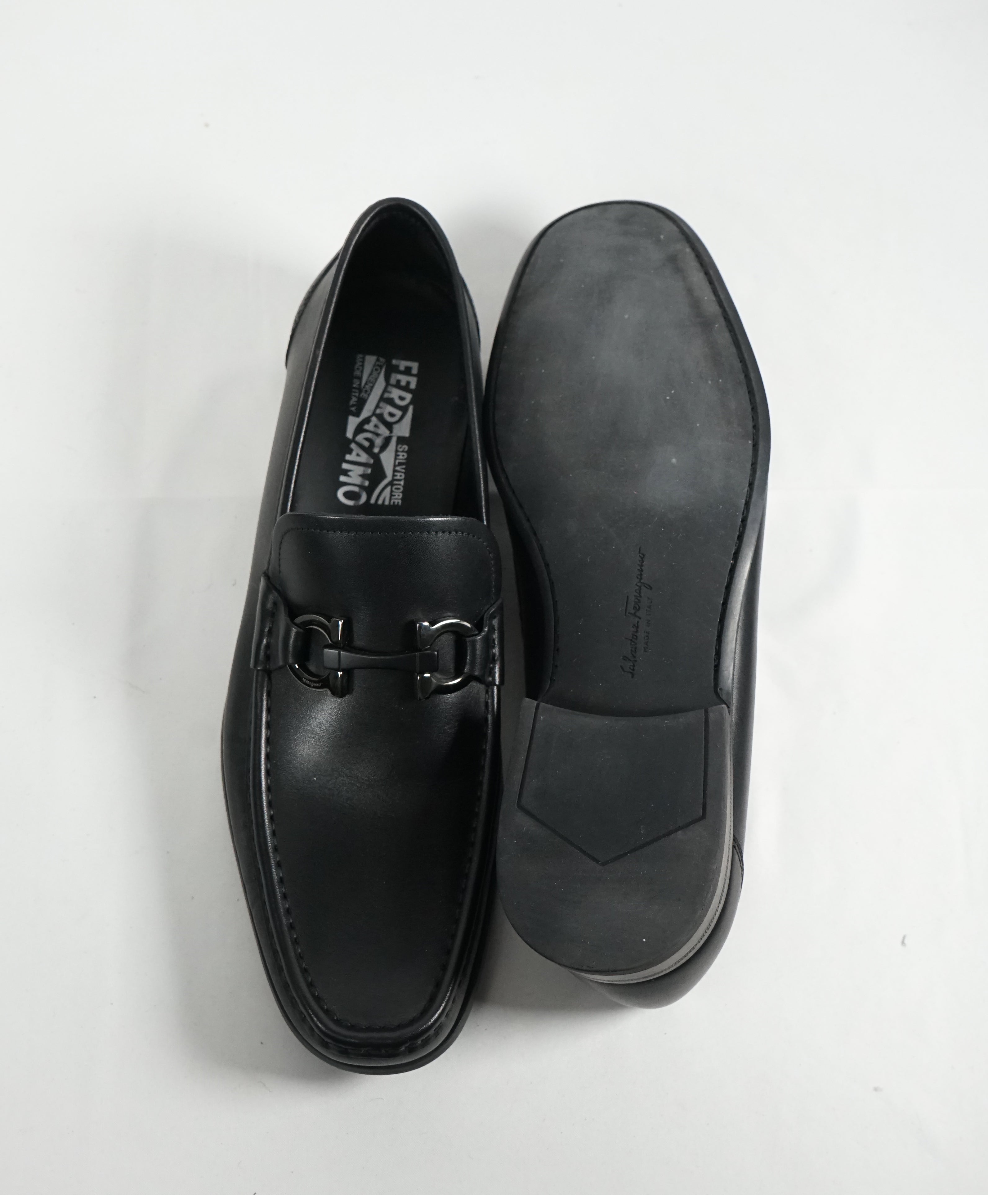 SALVATORE FERRAGAMO - “GRANDIOSO Gancini Bit Loafer Black Leather - 9.5 D