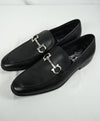 SALVATORE FERRAGAMO - “Flori 2” Pebbled Leather Gancini Bit Black Loafers - 9.5 D