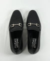 SALVATORE FERRAGAMO - “Flori 2” Pebbled Leather Gancini Bit Black Loafers - 9.5 D