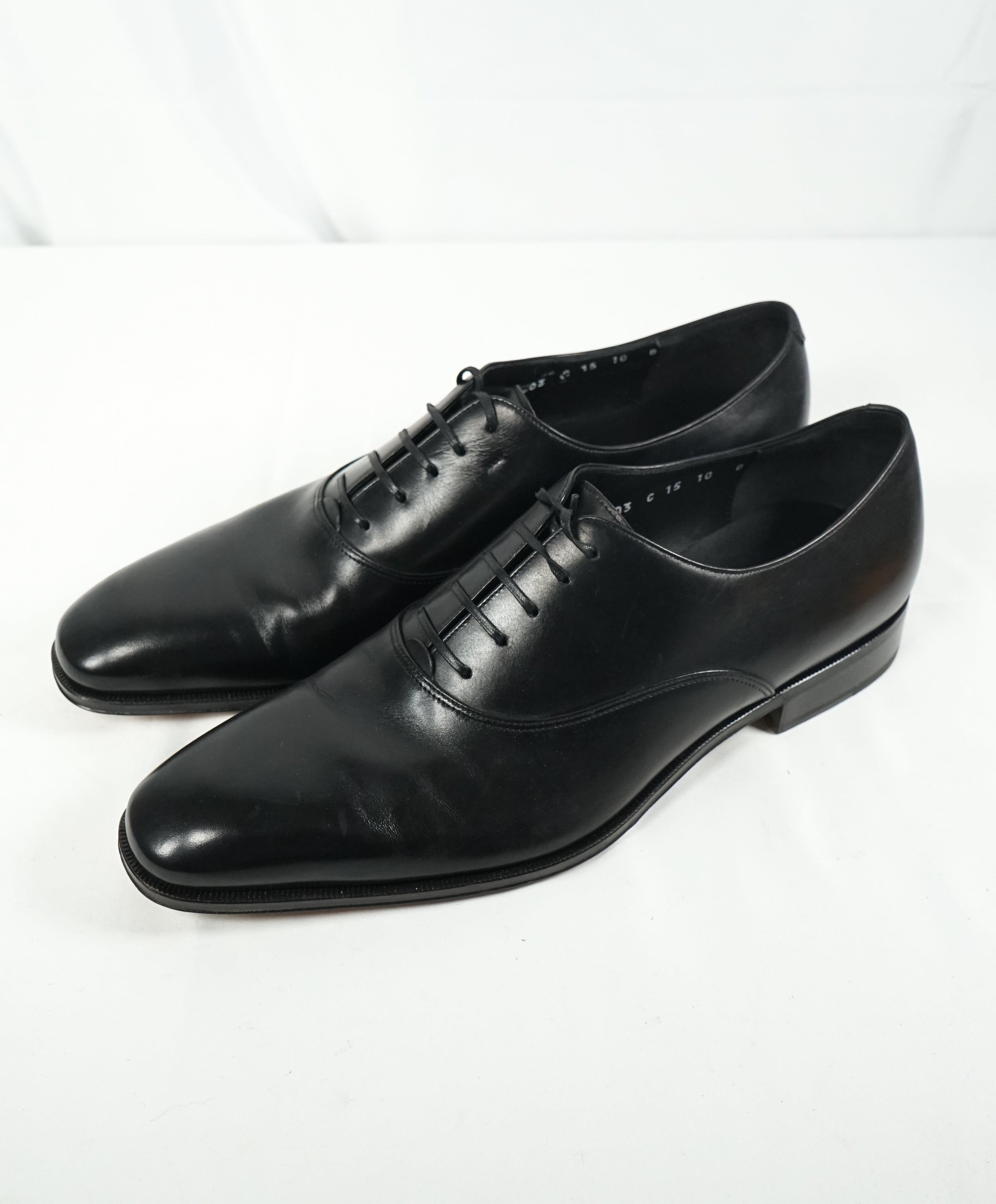 SALVATORE FERRAGAMO - “ Fedele” Black Oxford W Leather Sole - 10 D