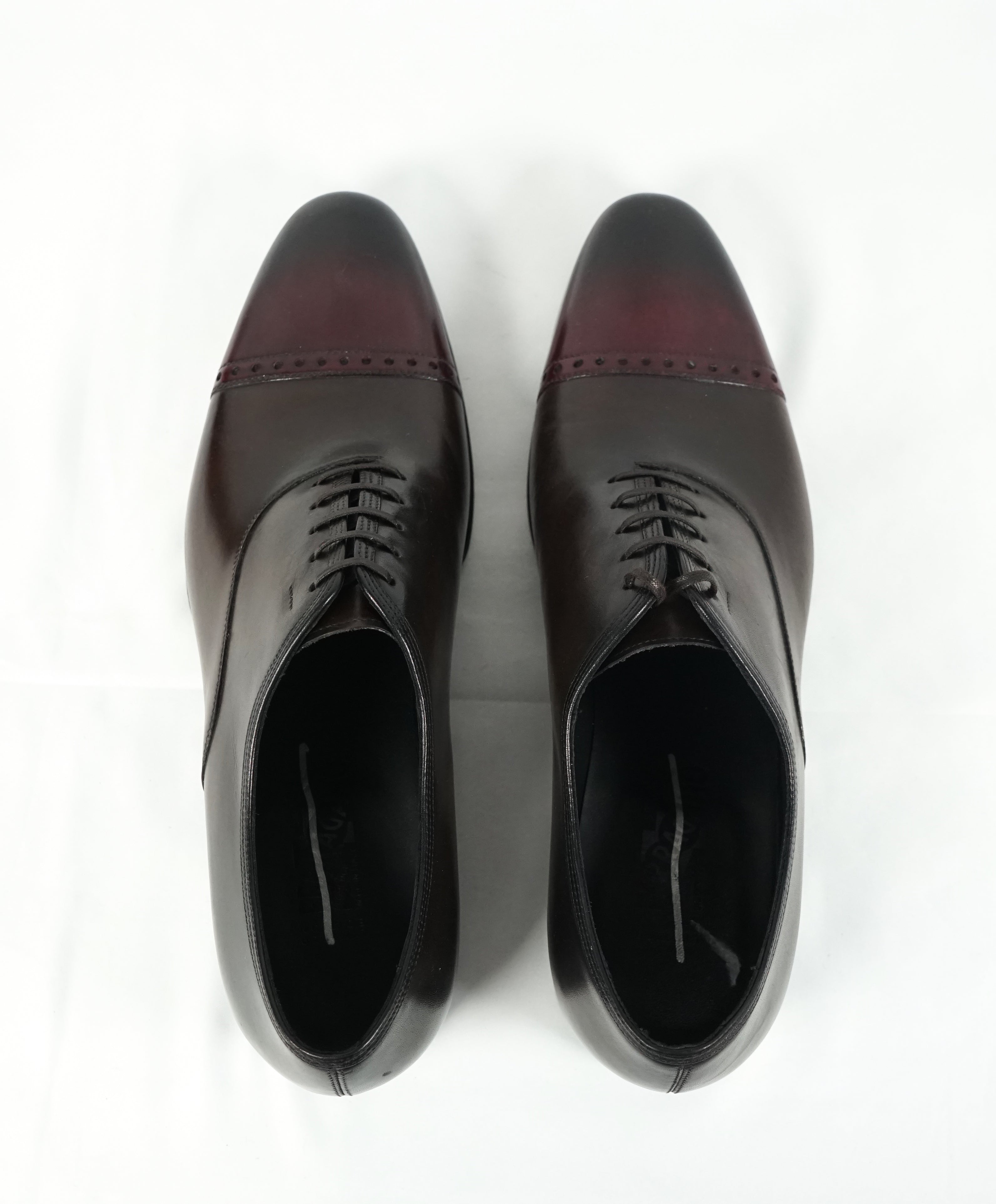 SALVATORE FERRAGAMO - "Limited Edition Tramezza" Burgundy Oxfords - 10.5