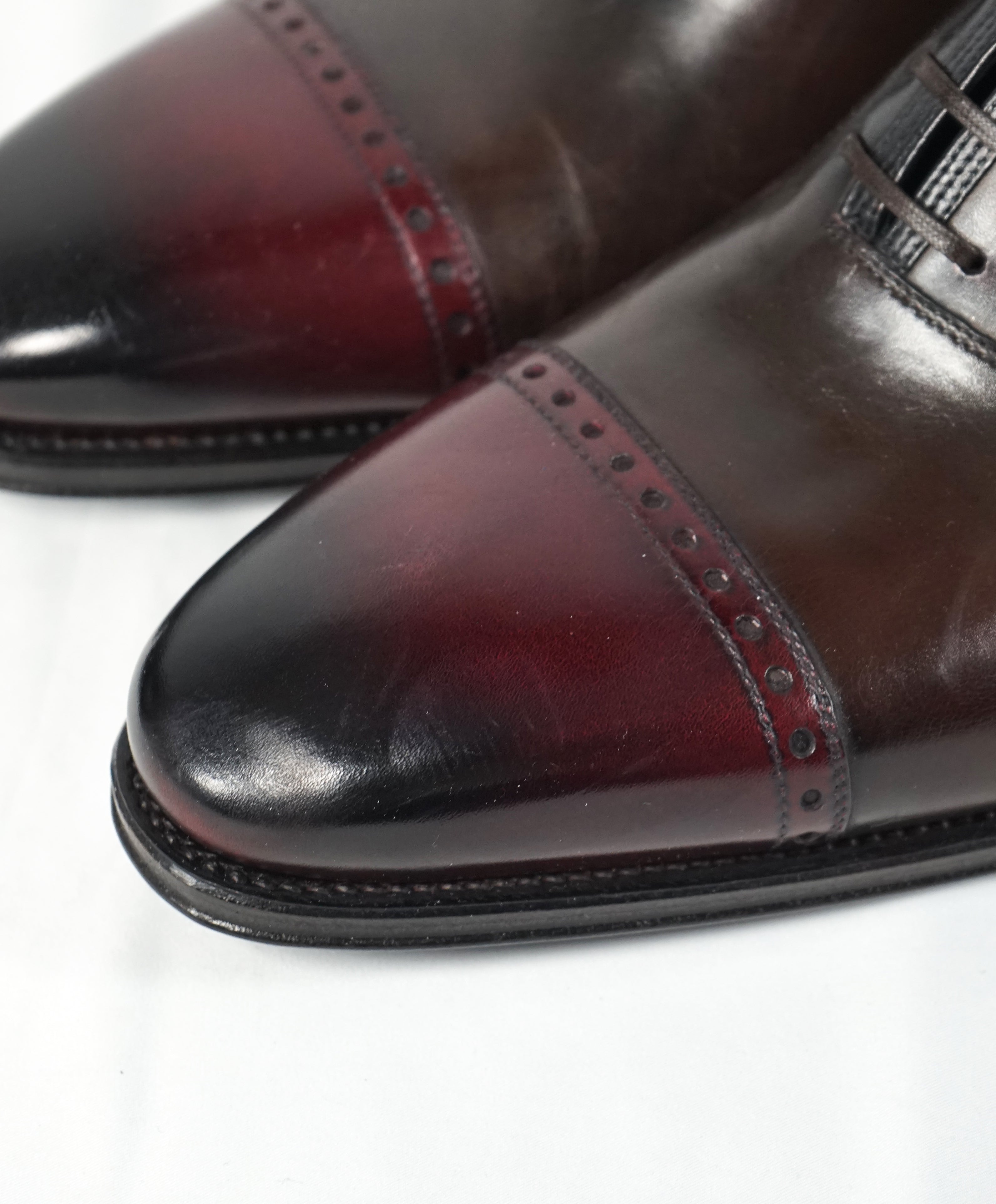 SALVATORE FERRAGAMO - "Limited Edition Tramezza" Burgundy Oxfords - 10.5