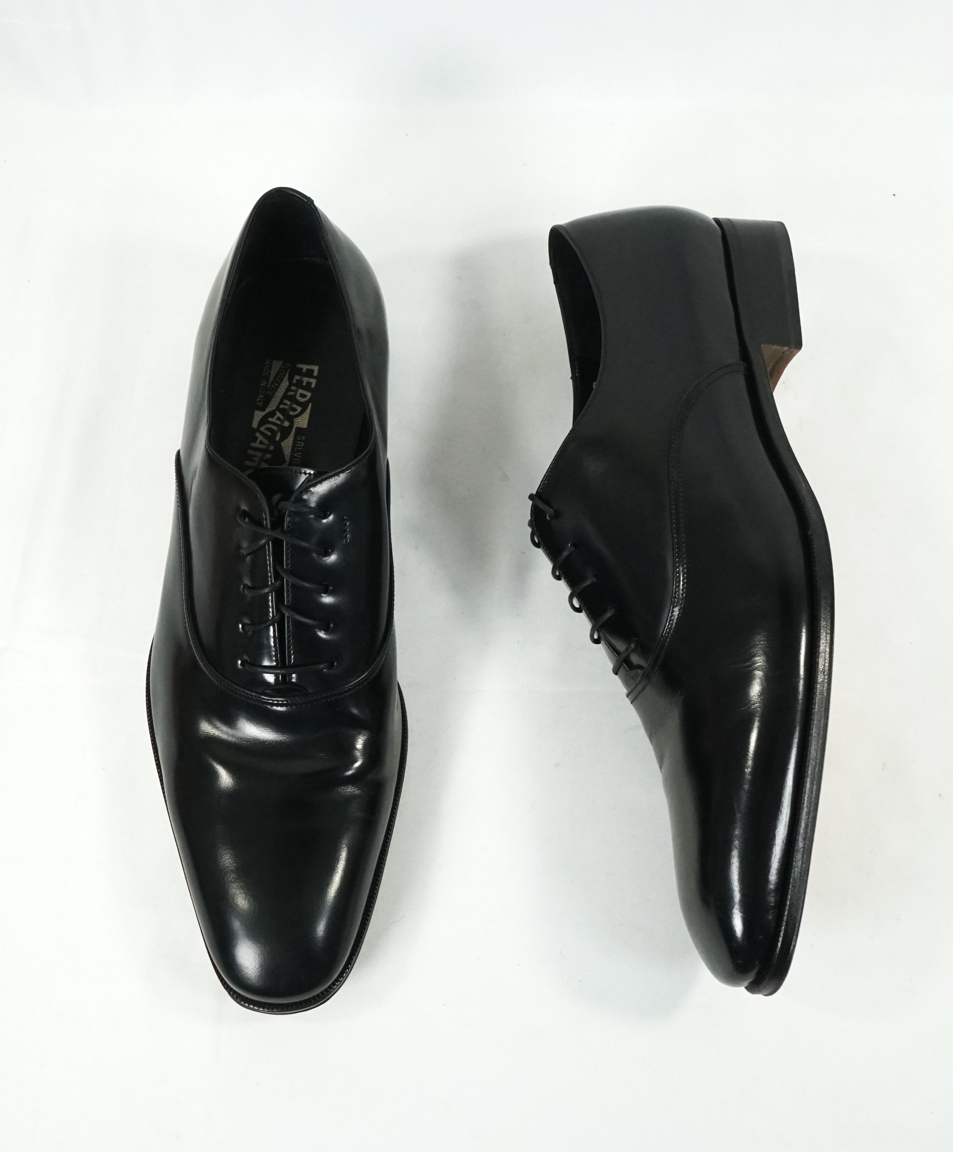 SALVATORE FERRAGAMO - “Fedele” Black Oxford W Leather Sole - R-11.5 L-12 D