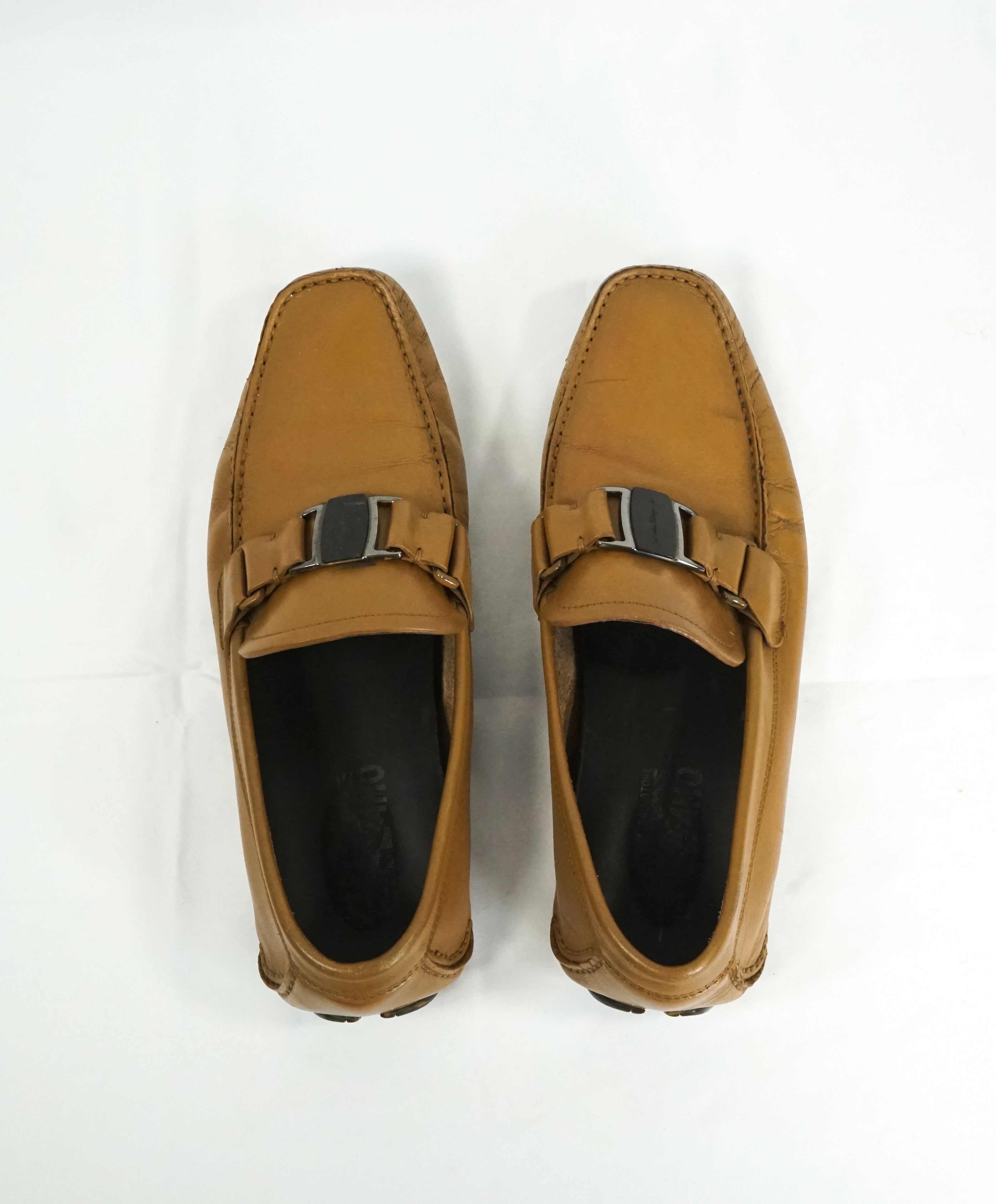 SALVATORE FERRAGAMO - “Sardegna” Cognac Brown Leather Loafers - 8.5 D