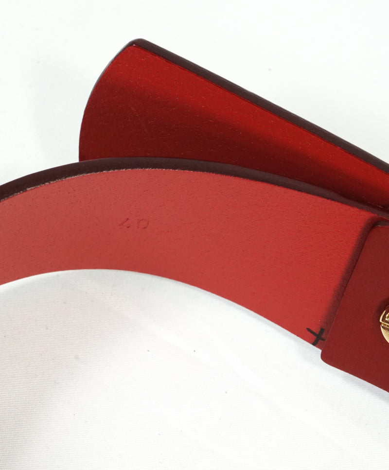 SALVATORE FERRAGAMO - Red & Gold Oversized Leather Gancini Belt - 40W –  Luxe Hanger