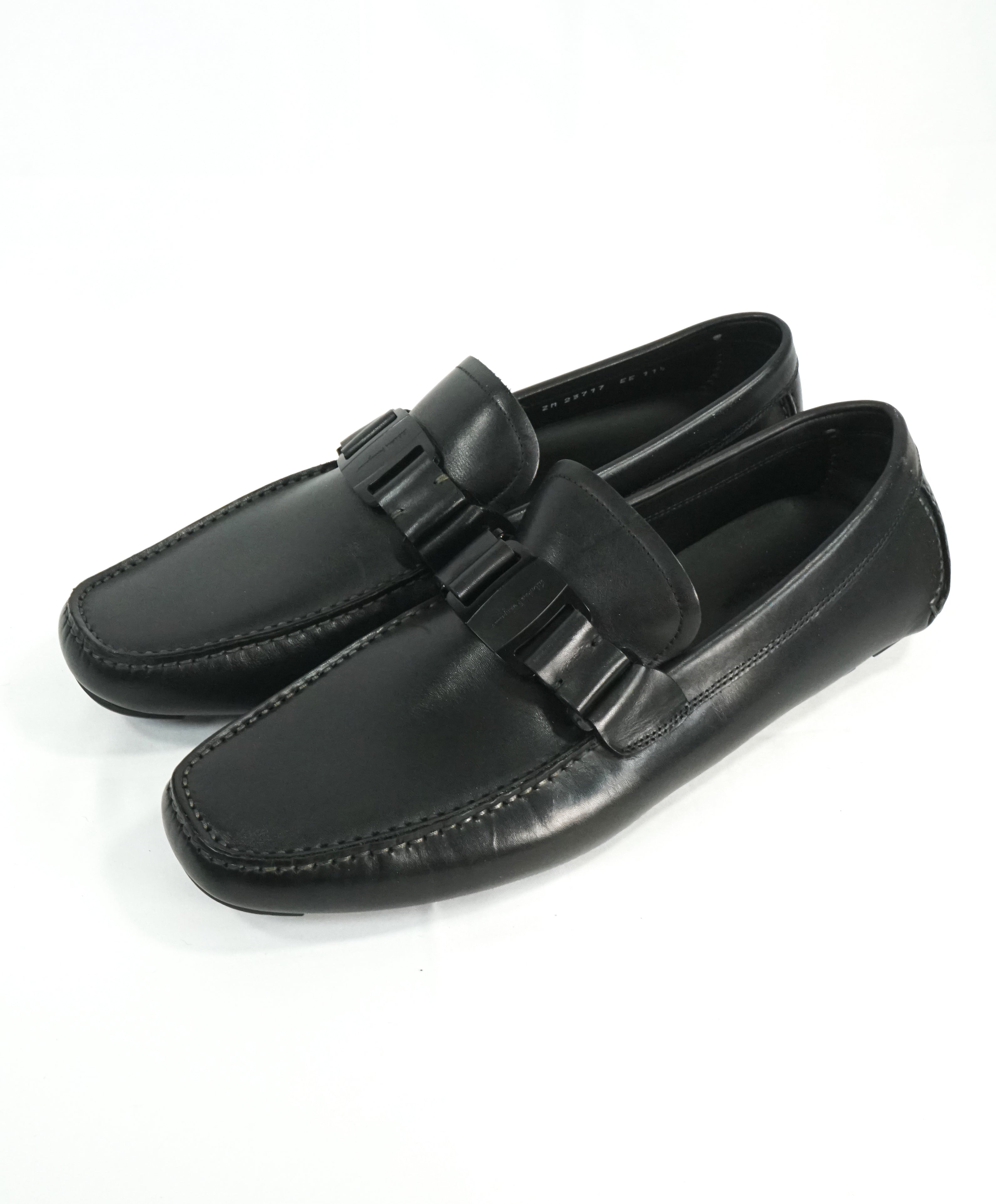 SALVATORE FERRAGAMO - “Sardegna" Black On Black Iconic Loafers - L11 R11.5