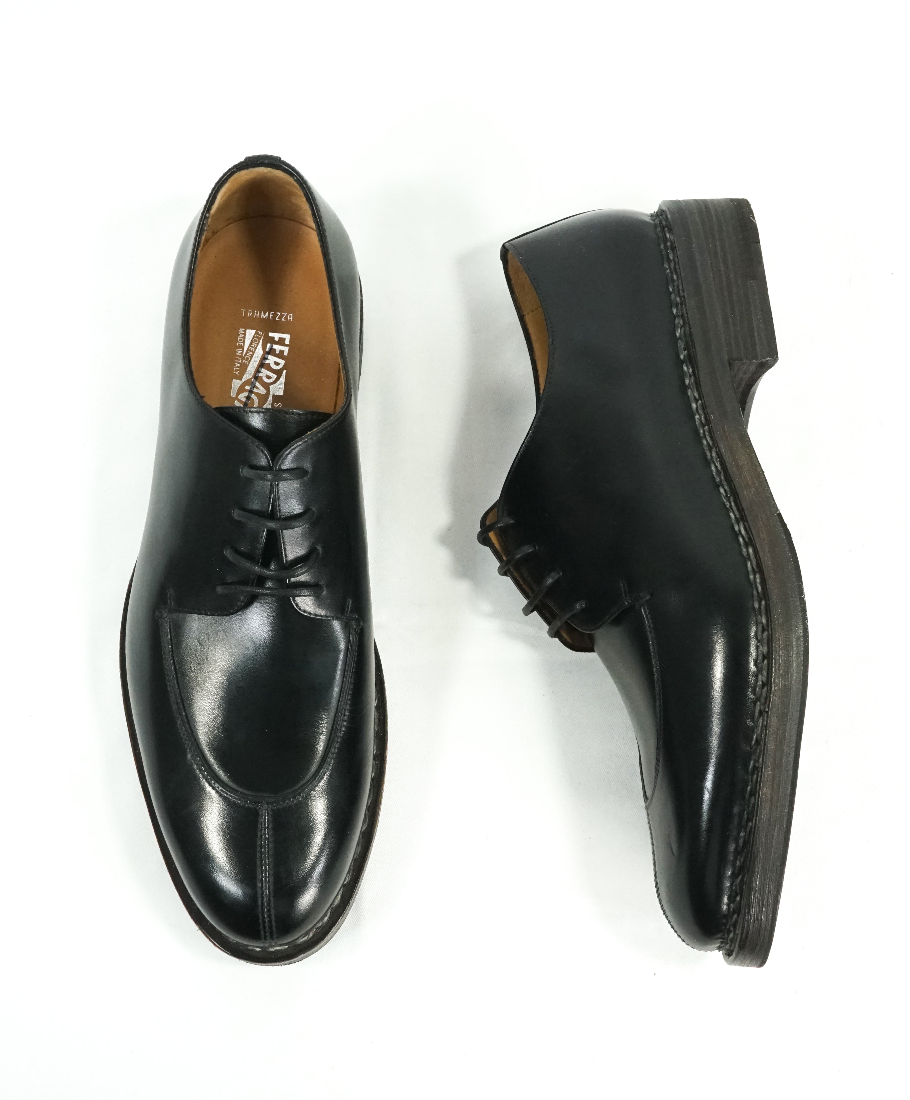 SALVATORE FERRAGAMO - "TRAMEZZA" Norwegian Welt Split-Toe Oxford - 7 D