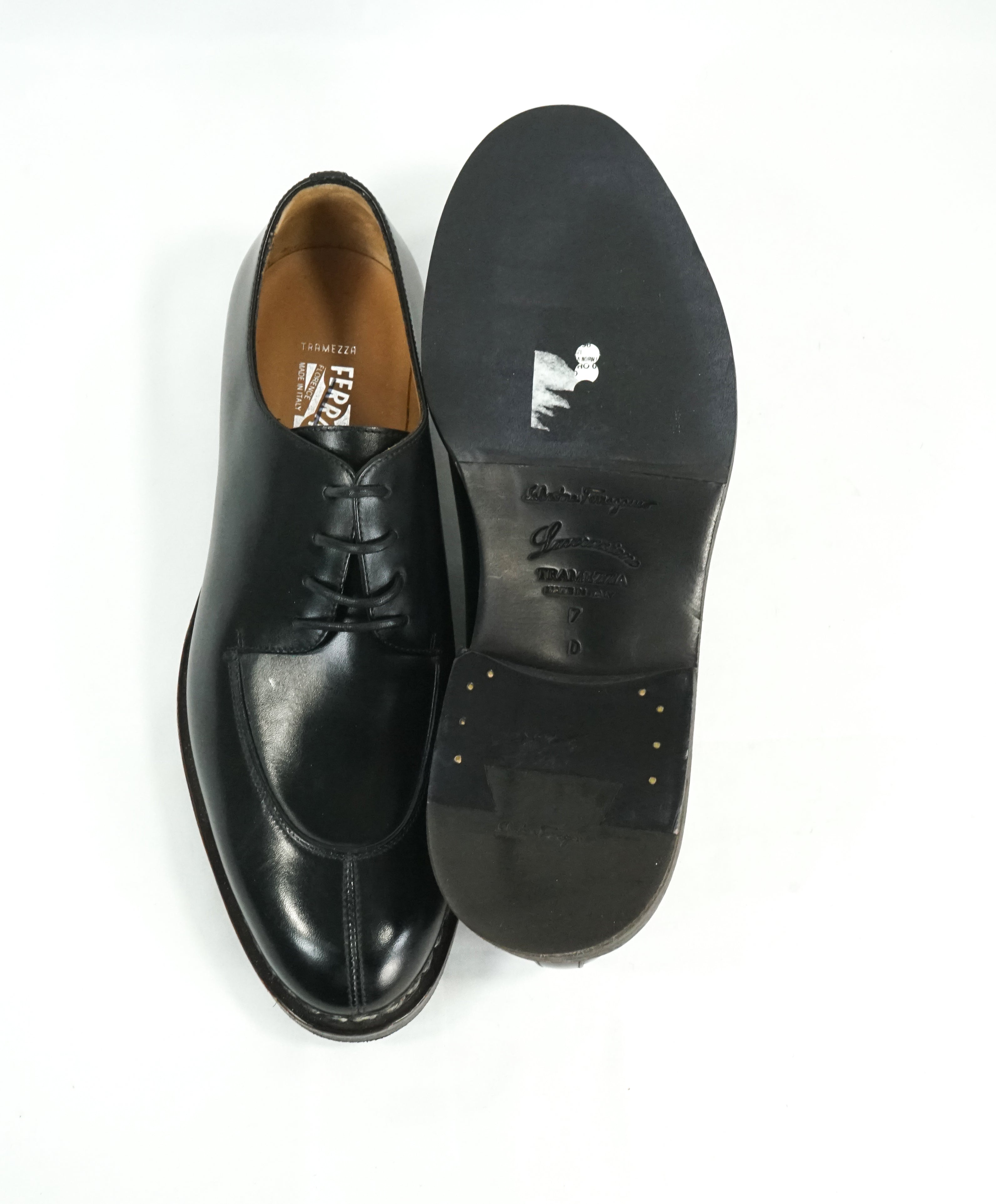 SALVATORE FERRAGAMO - "TRAMEZZA" Norwegian Welt Split-Toe Oxford - 7 D