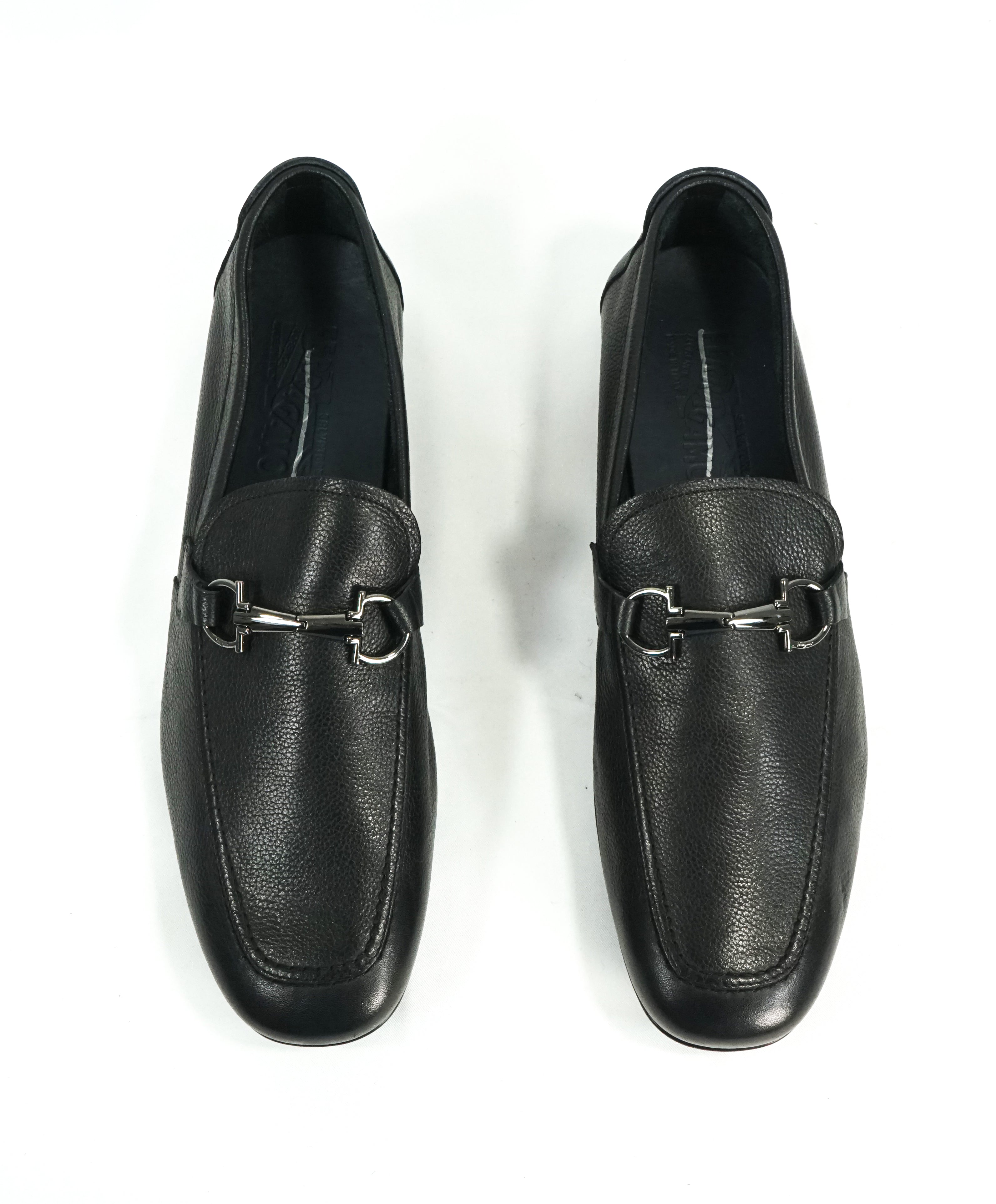 SALVATORE FERRAGAMO - “Nowell” Black Slip-On Gancini Venetian Loafers - 10.5 D