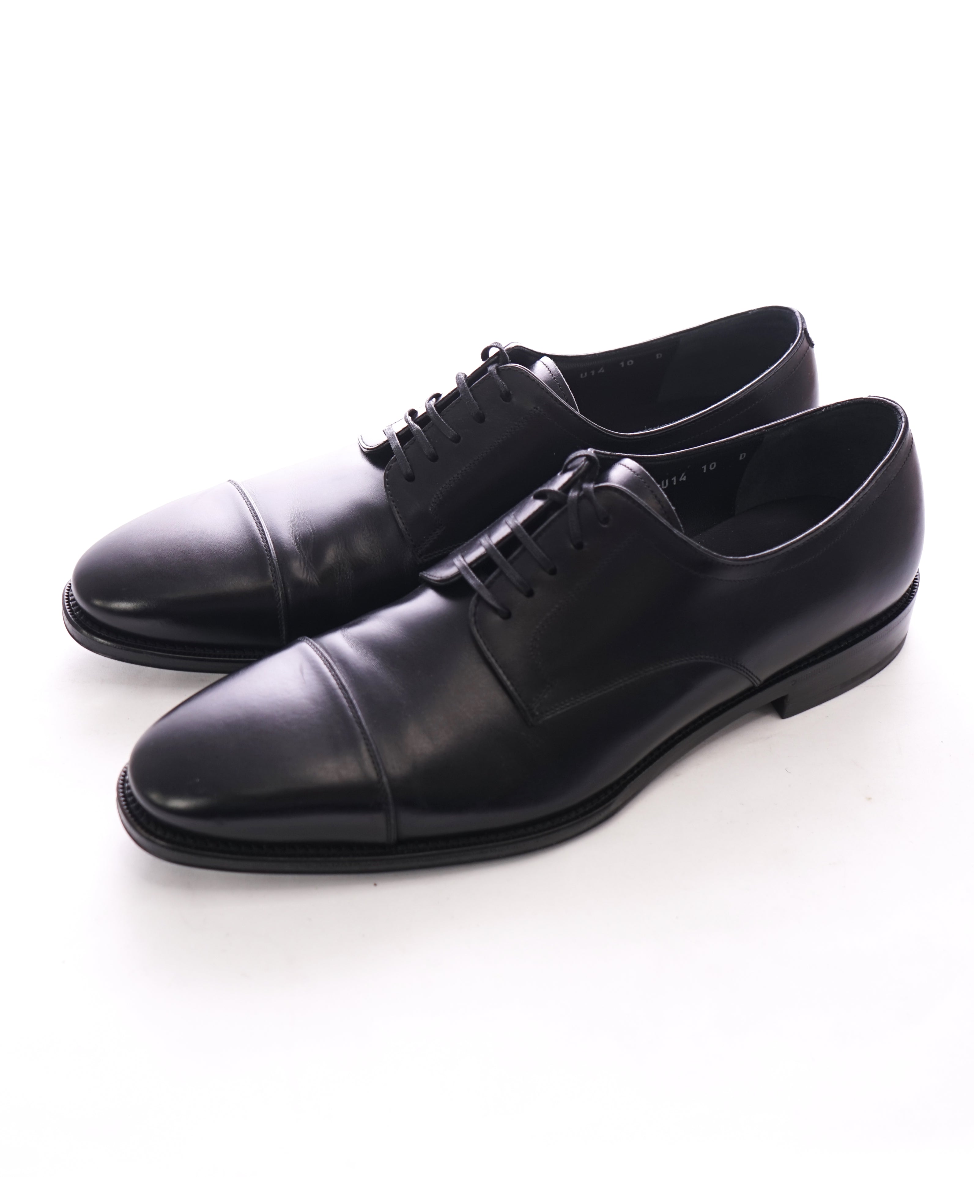 SALVATORE FERRAGAMO - “MABEL” Black Calf Leather Cap Toe Oxford - 10 D