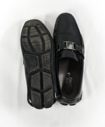 SALVATORE FERRAGAMO - “Sardegna” Two Tone Engraved Black Leather Loafers - 12 D