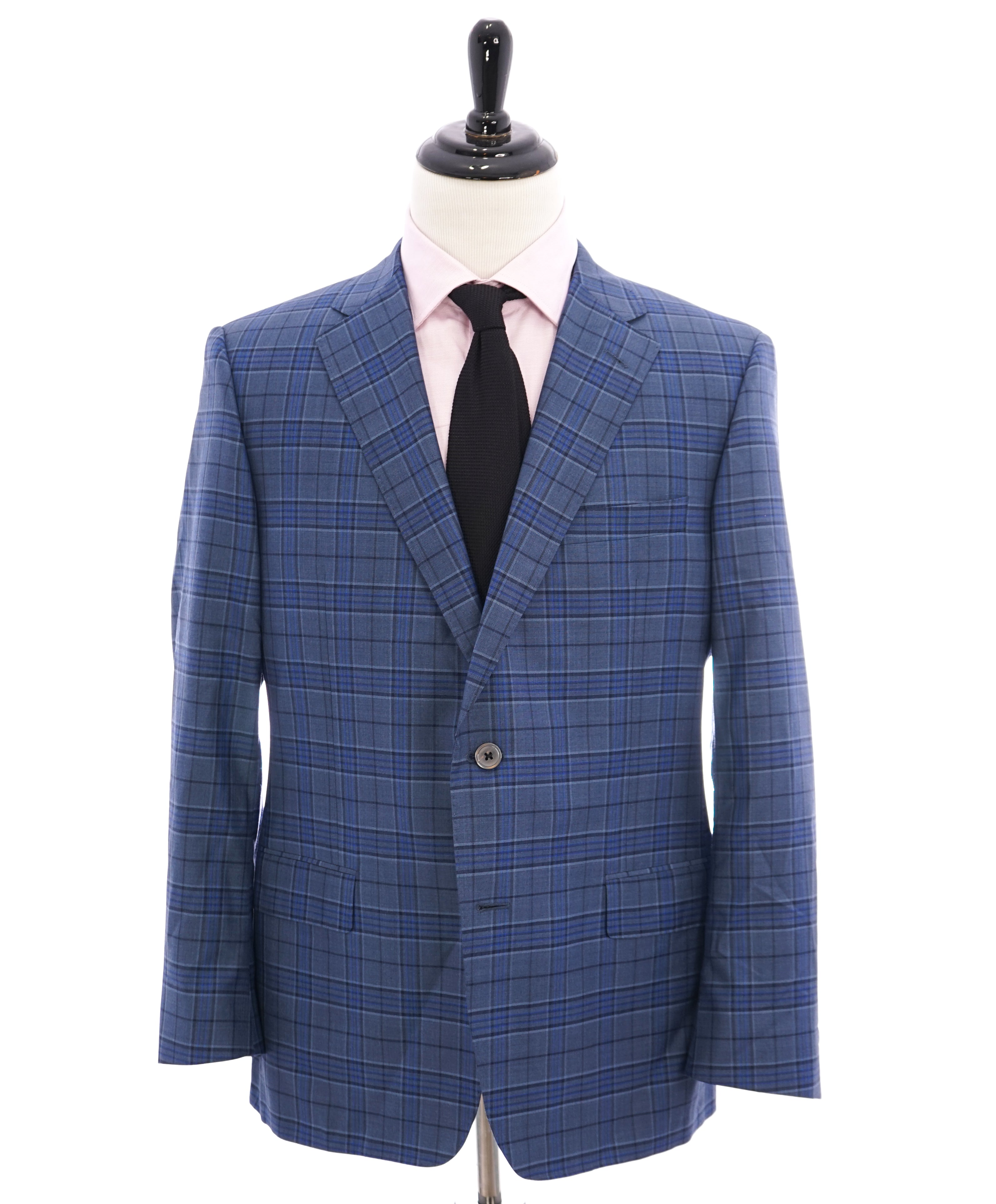 SAMUELSOHN - "COLOMBO" Plaid Check Wool/Silk Blend Premium Grade Blazer - 44R