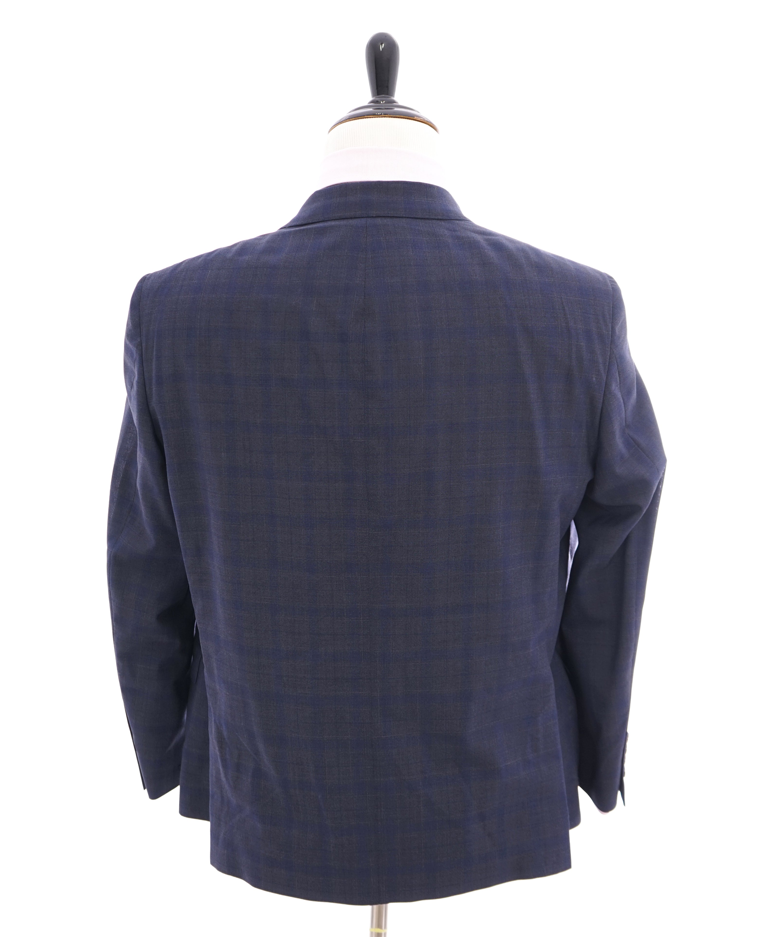 SAMUELSOHN - CUSTOM Blue Check Plaid "BARBERA" Fabric Suit - 42S/37W