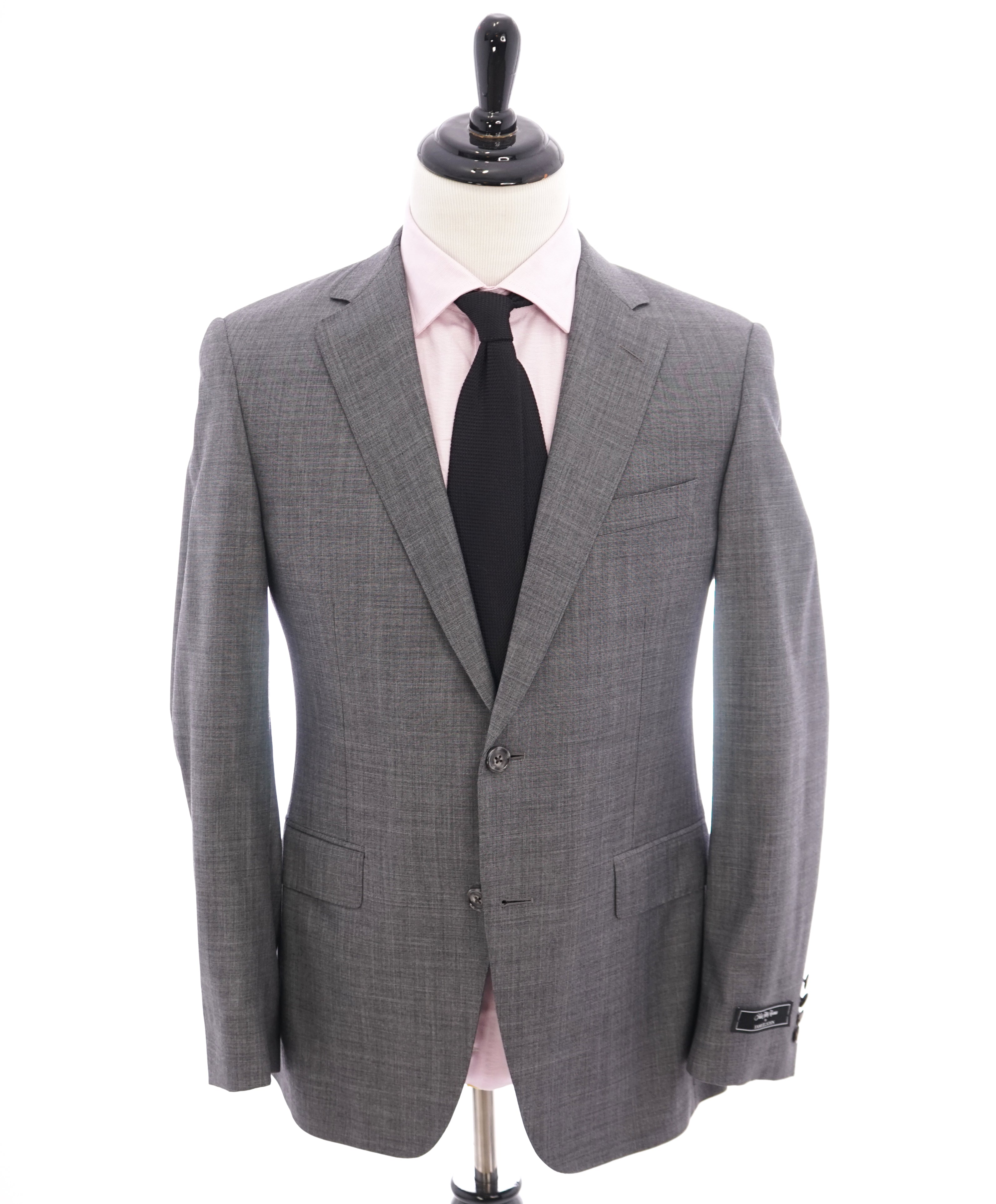 SAMUELSOHN - Super 120’s Medium Gray Textured Pattern Wool Suit - 38R