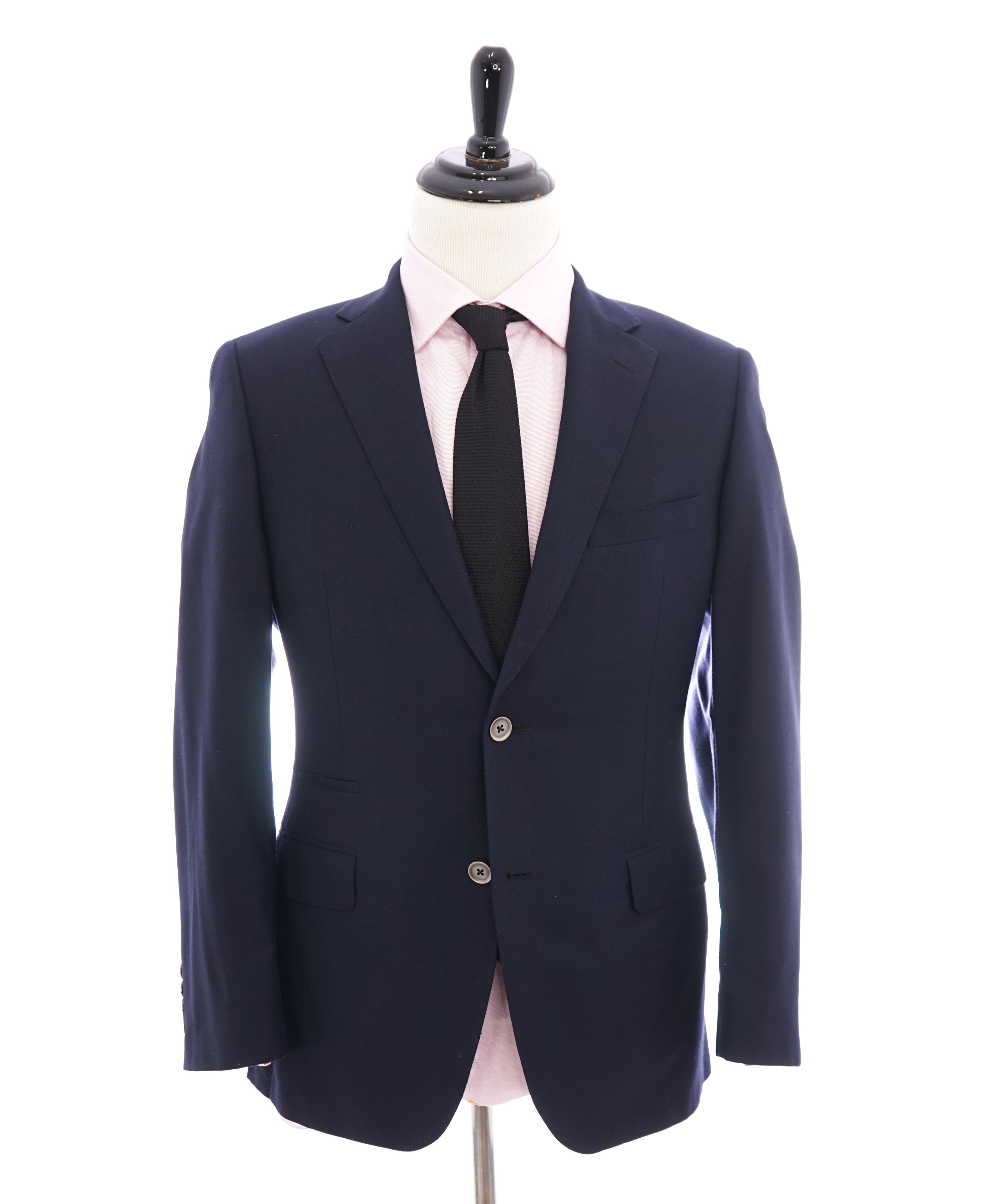 SAMUELSOHN - SLIM Navy Oxford Weave Zipper Pockets Travel Blazer - 40R