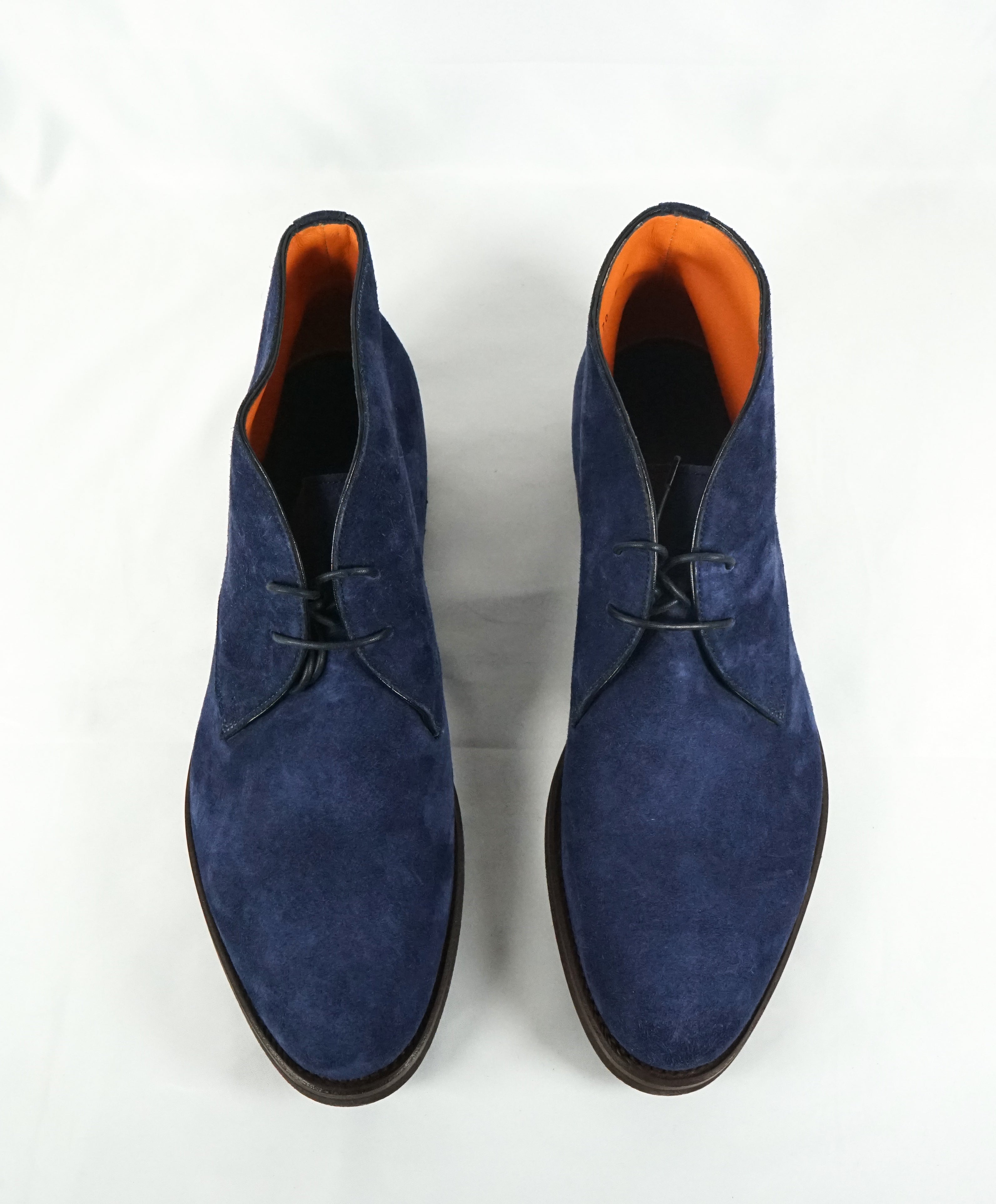 SANTONI - Powder Blue Suede Chukka Ankle Boots "GOODYEAR WELT” - 11