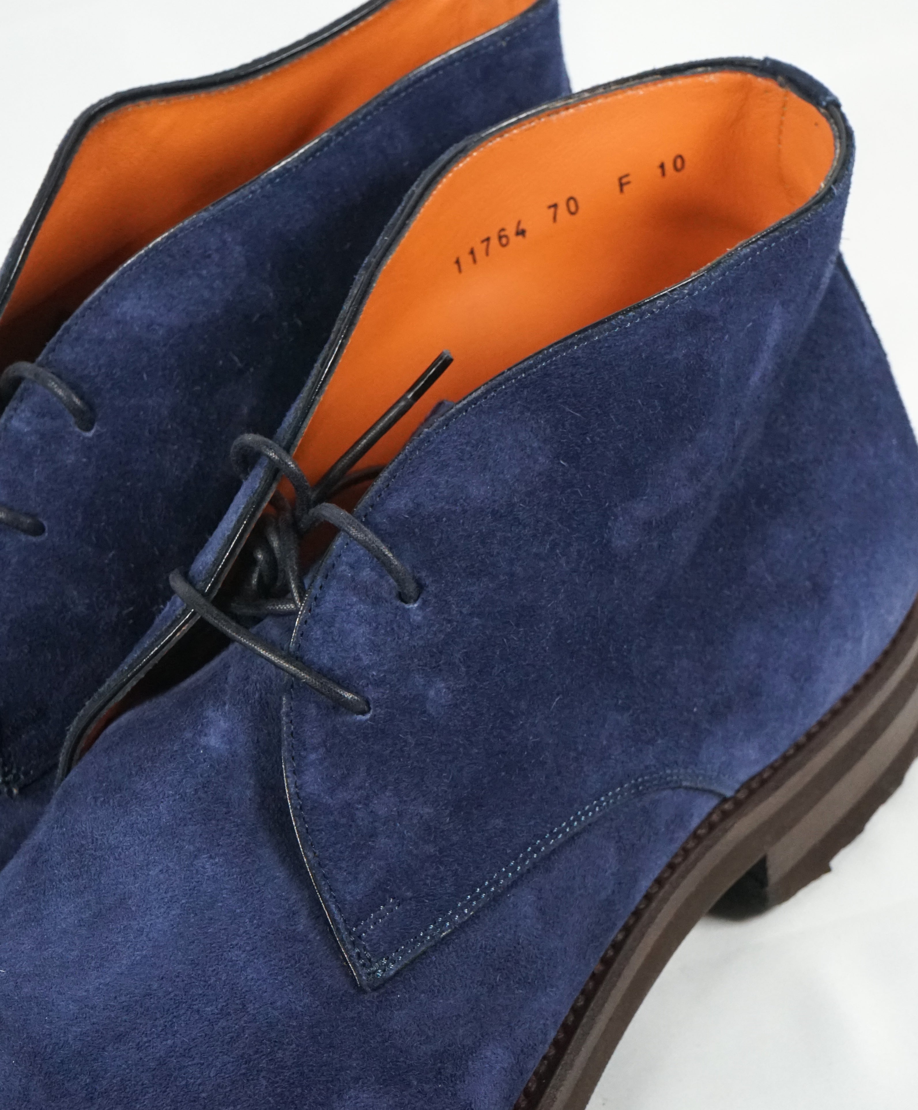 SANTONI - Powder Blue Suede Chukka Ankle Boots "GOODYEAR WELT” - 11