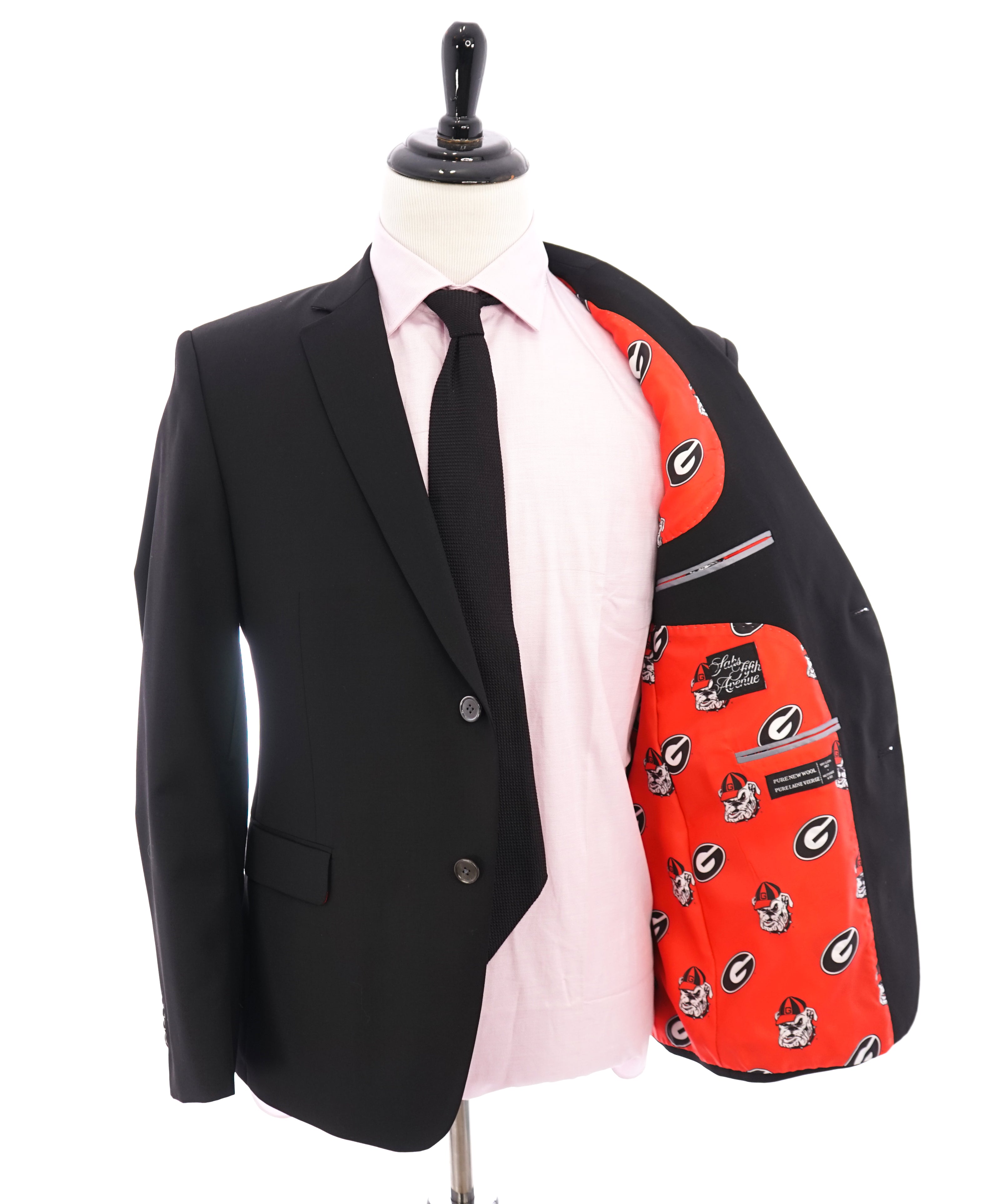 S. COHEN MONTREAL -Saks 5th Ave "Georgia Bulldogs Football"Wool Black Blazer- 42S