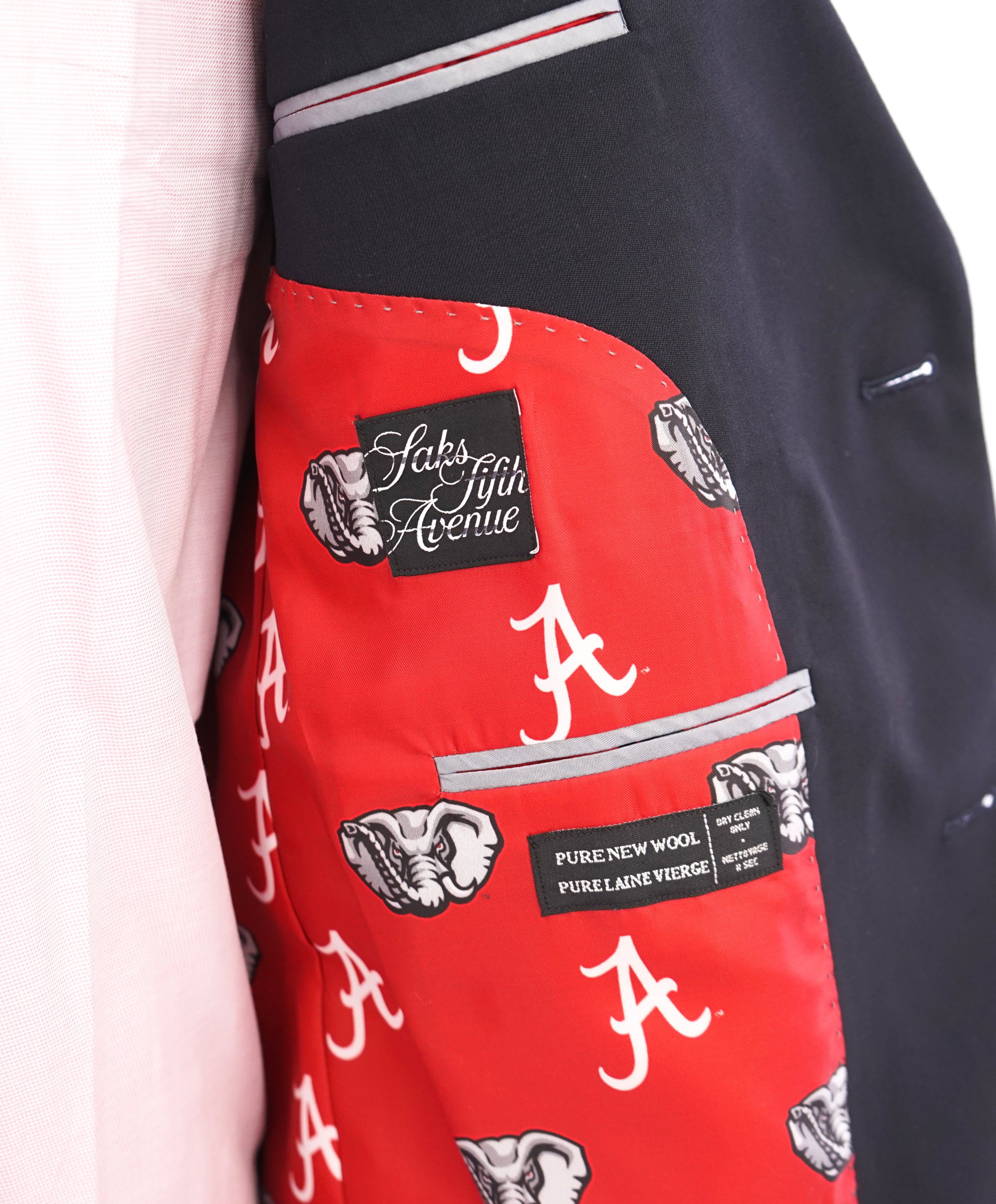 S. COHEN MONTREAL -Saks 5th "Alabama Crimson Tide NCAA"Wool Navy Blazer- 42R