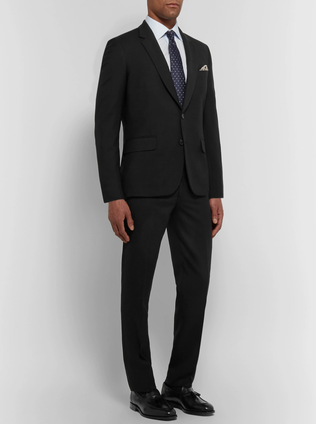 PAUL SMITH - "SOHO FIT" 2-Button Wool & Mohair Black Suit - 44R