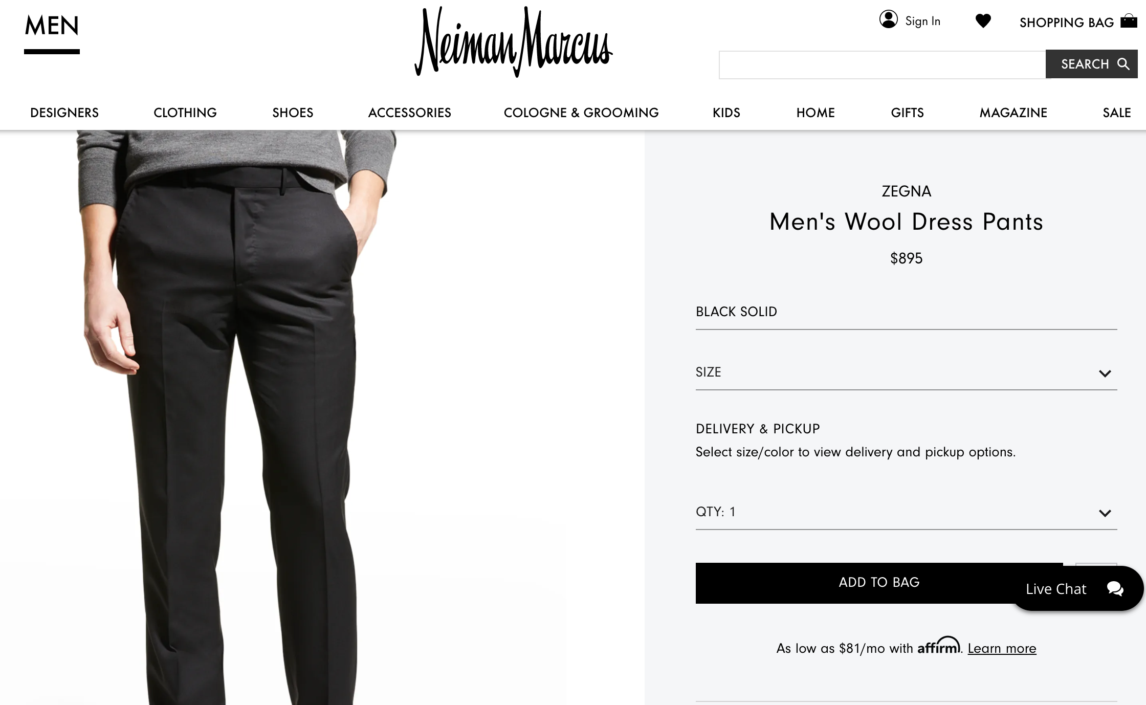 ERMENEGILDO ZEGNA - "MICRONSPHERE" Black Premium Dress Pants - 42W (58EU)