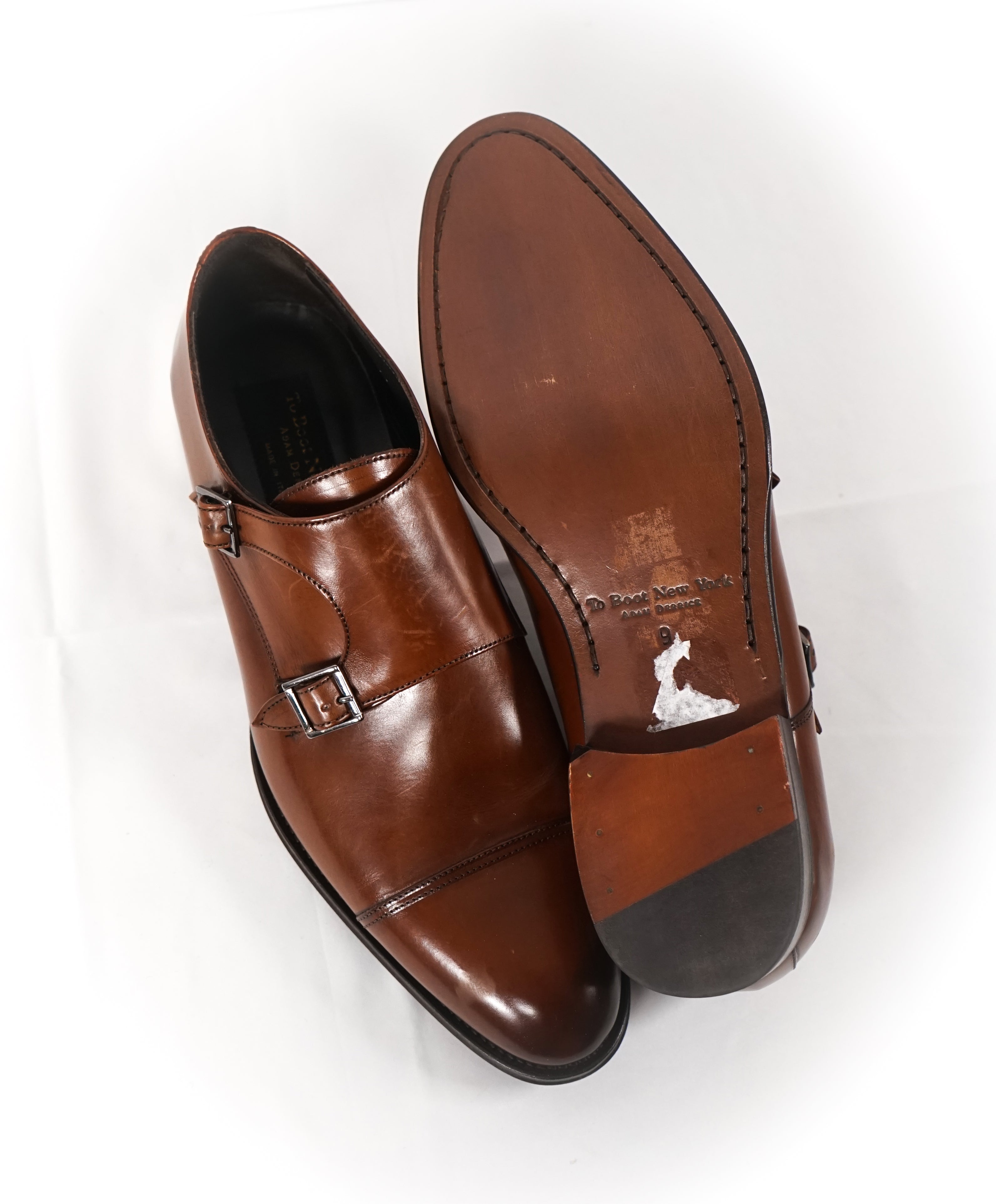 TO BOOT NEW YORK - Double Monk Strap Loafers Brown Round Toe - 9