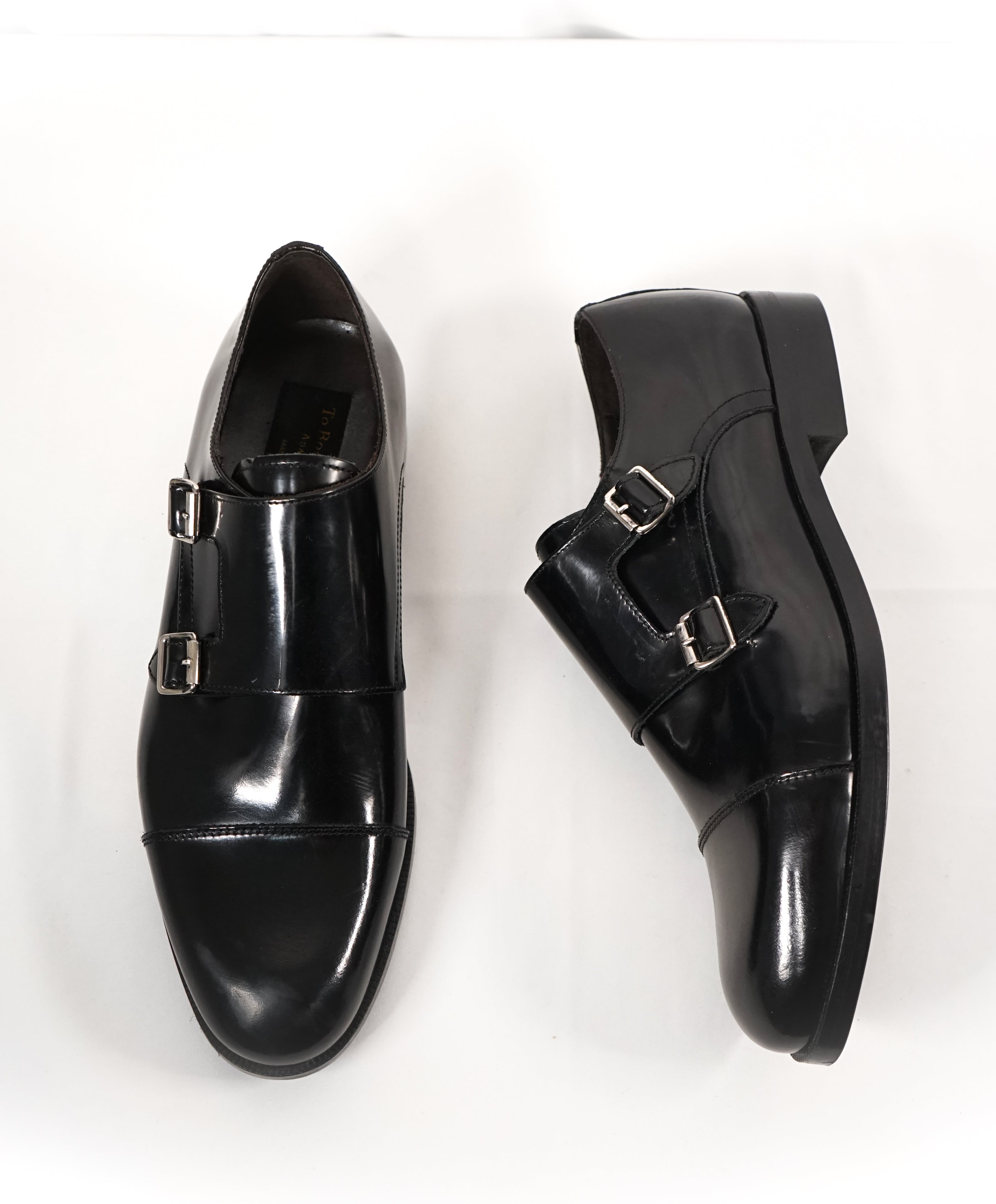 TO BOOT NEW YORK - Double Monk Strap Loafers Black Patent Loafers - 9.5