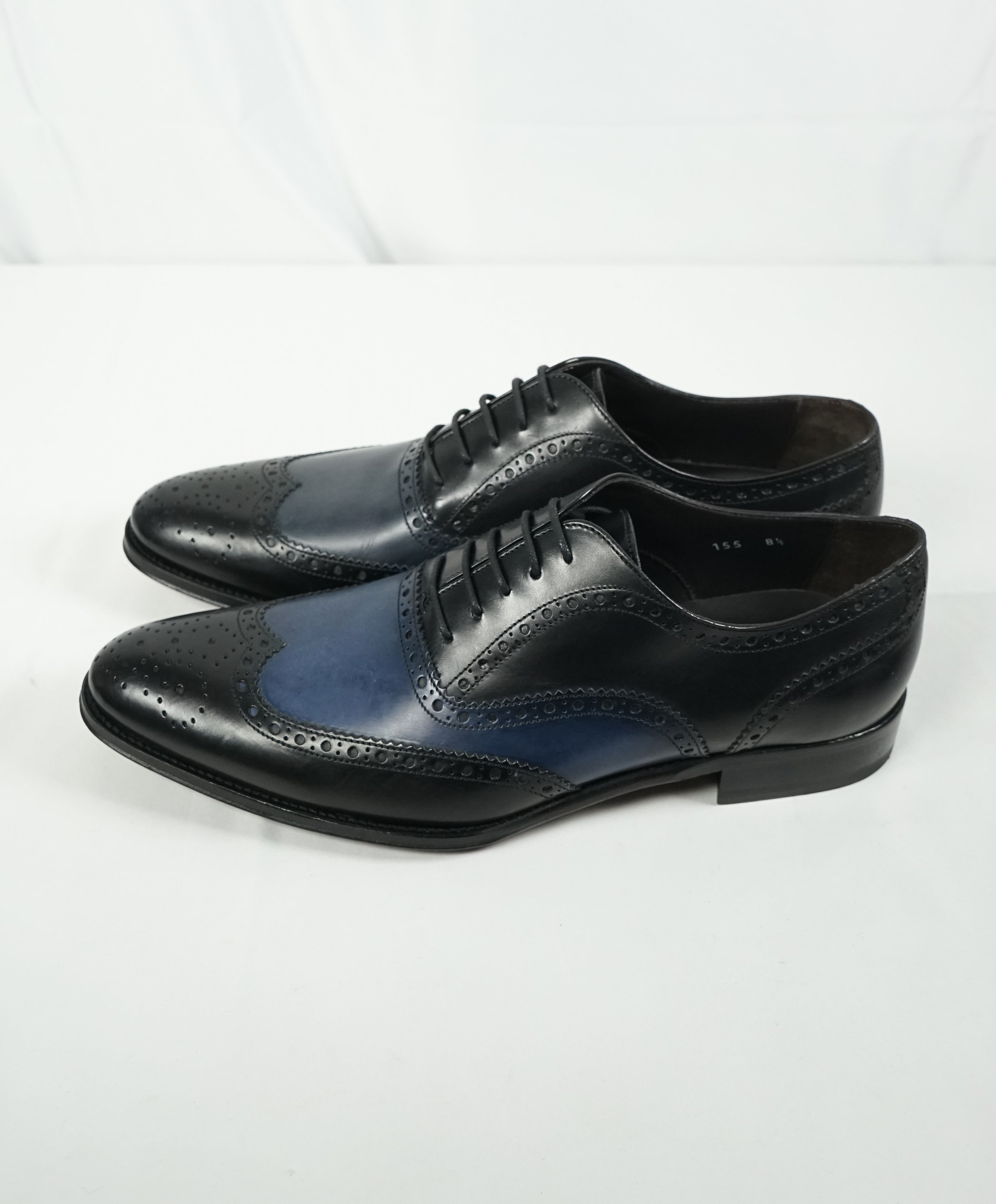 TO BOOT NEW YORK - Two Tone Wingtip Brogue Oxford Black/ Blue - 8.5