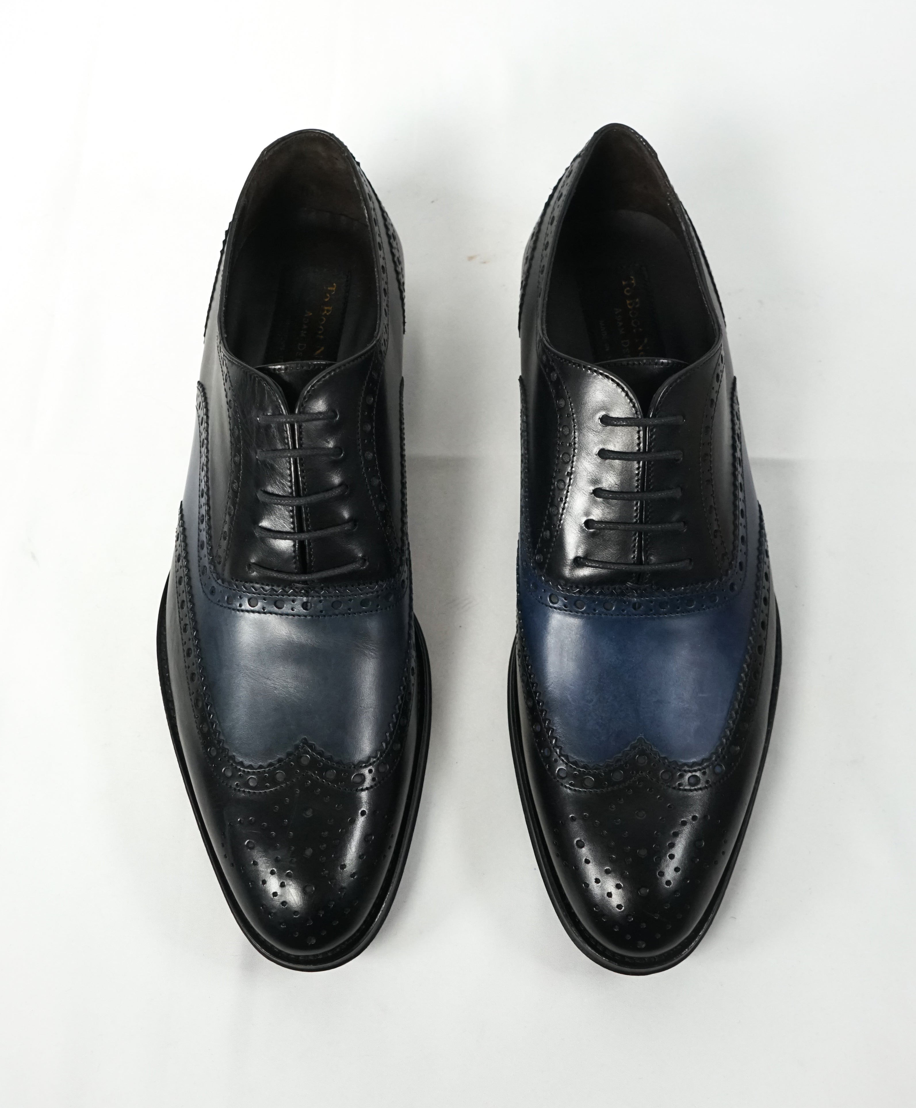 TO BOOT NEW YORK - Two Tone Wingtip Brogue Oxford Black/ Blue - 8.5