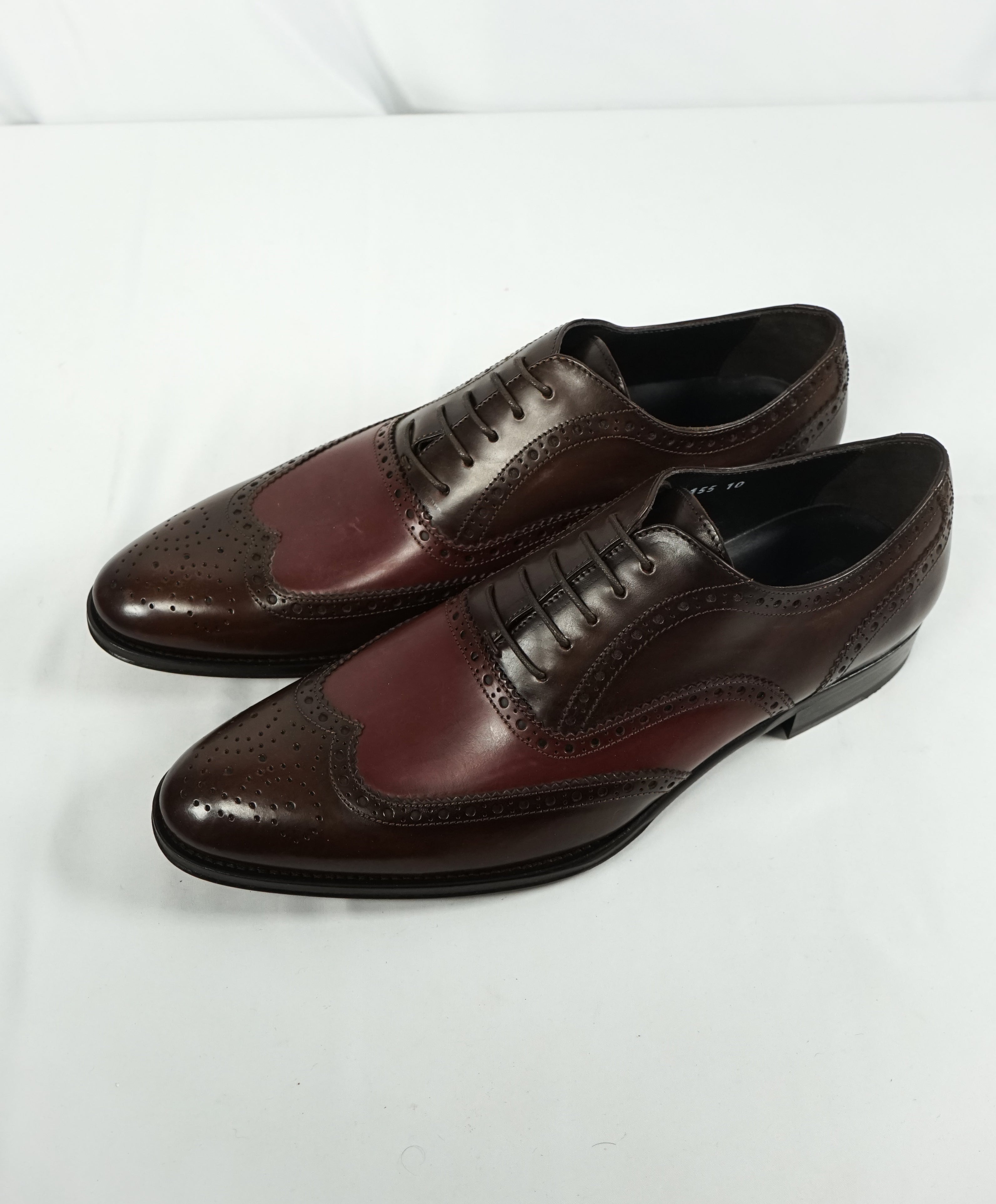 TO BOOT NEW YORK - Two Tone Wingtip Brogue Oxford Brown/Oxblood - 10